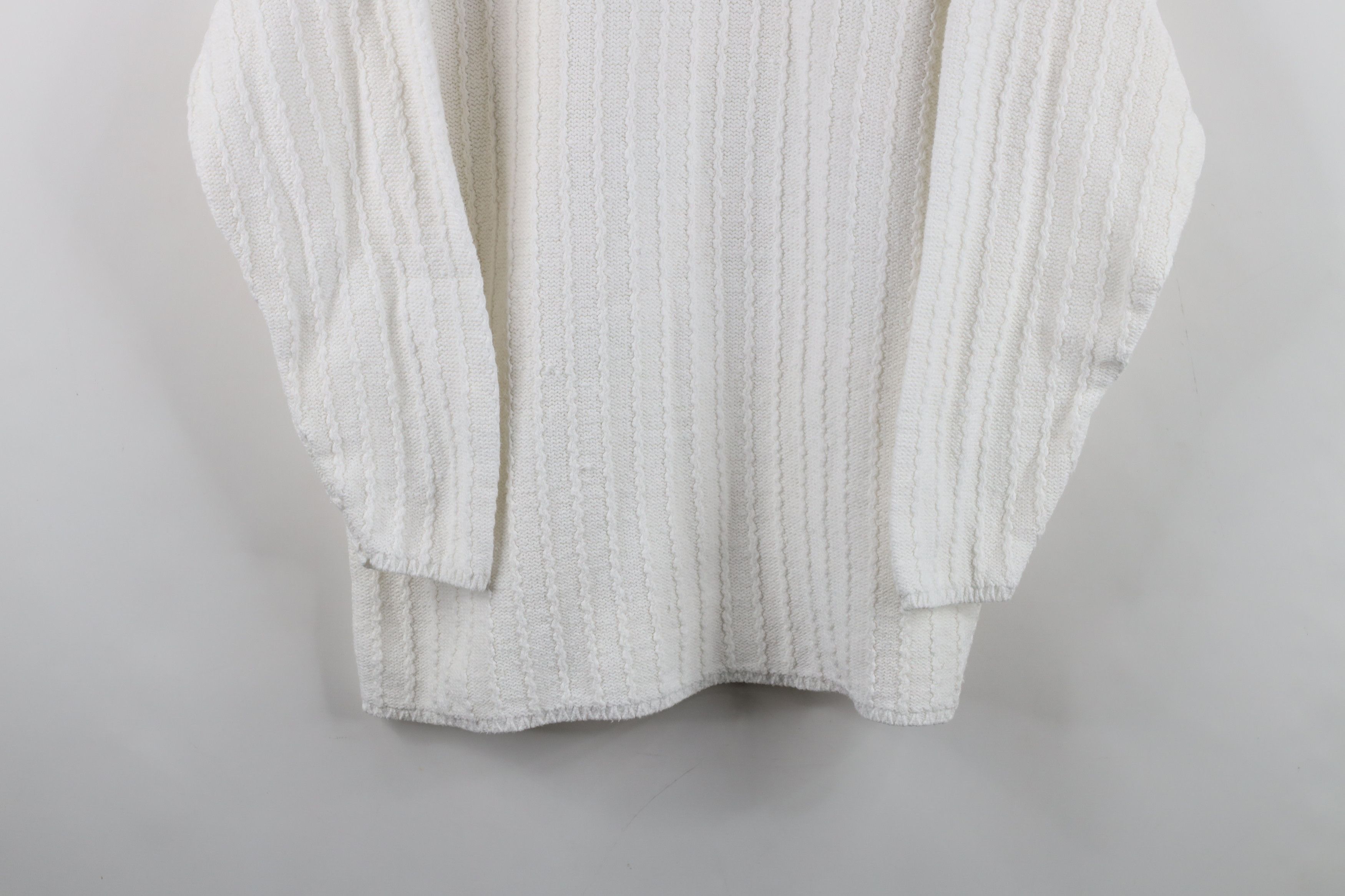 Vintage Vintage 90s Streetwear Ribbed Marled Knit Sweater White Size M / US 6-8 / IT 42-44 - 3 Thumbnail