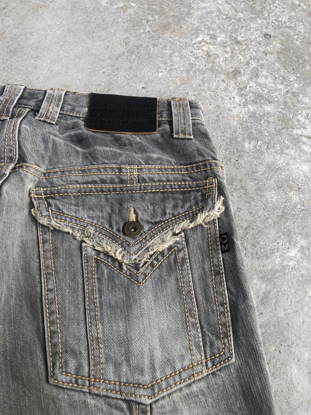 If Six Was Nine Japanese Morgan Homme Flared Jeans Distressed Denim Size US 31 - 16 Thumbnail
