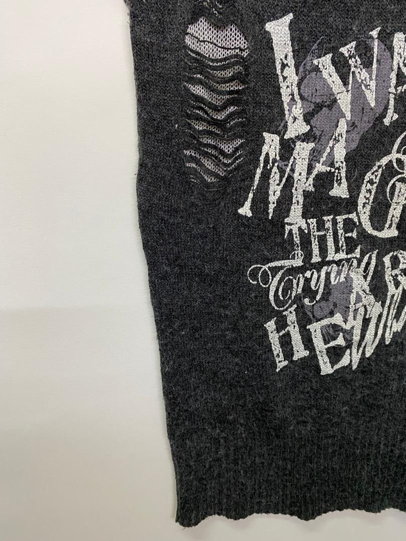 Japanese Brand Distressed Knit Top Cornflake V Neck Punk Style T-Shirt Size M / US 6-8 / IT 42-44 - 3 Thumbnail