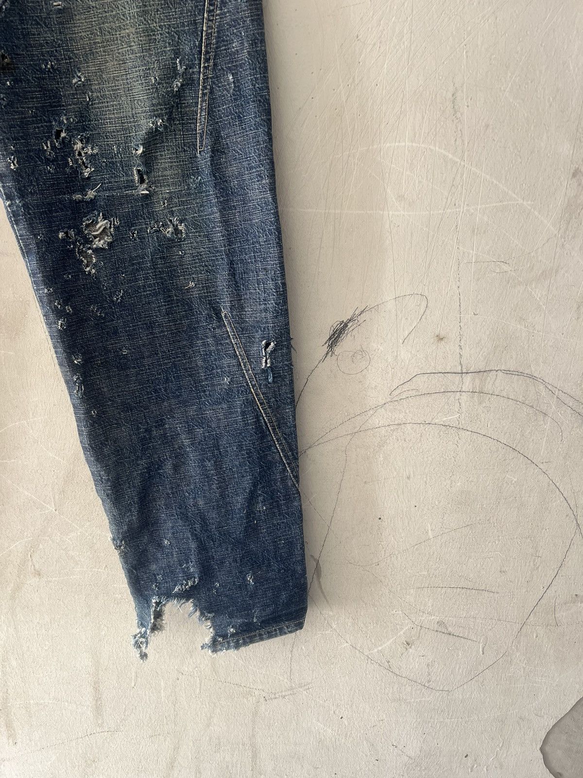 4GSELLER × Japanese Brand SUPER THRASHED🔥SCANNER JAPAN RIPPED DENIM Size US 34 / EU 50 - 7 Thumbnail