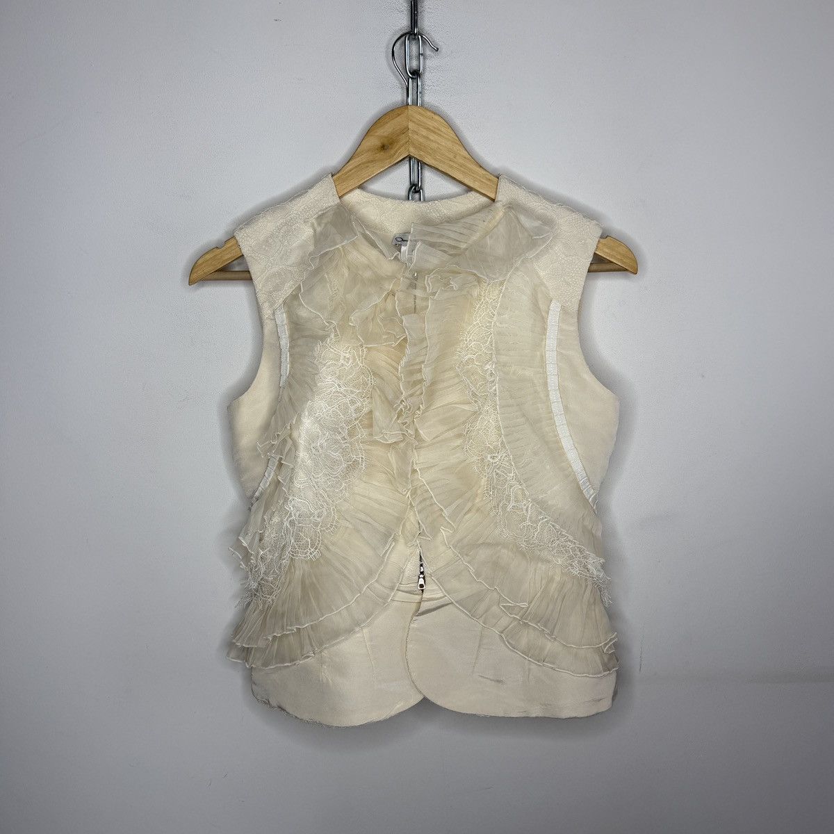 Oscar De La Renta Silk Zip Top Women's S