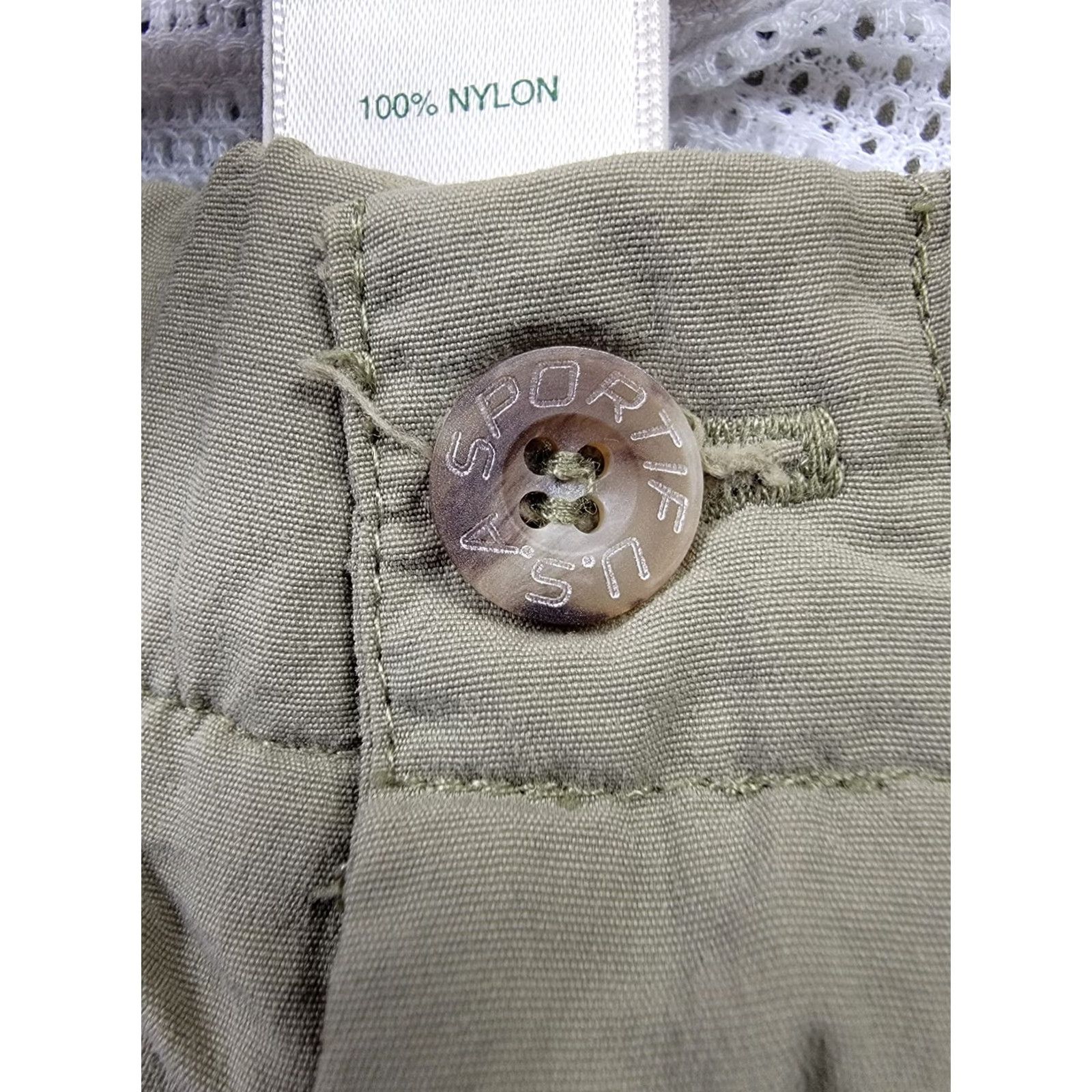 Vintage L.L. Bean Sportif Pants Mens Large Beige Belted Cargo Pockets Cargo Style Inseam 32" Regular Fit Front Zip Outdoor Travel Casual Nature Mens Size US 33 - 5 Thumbnail