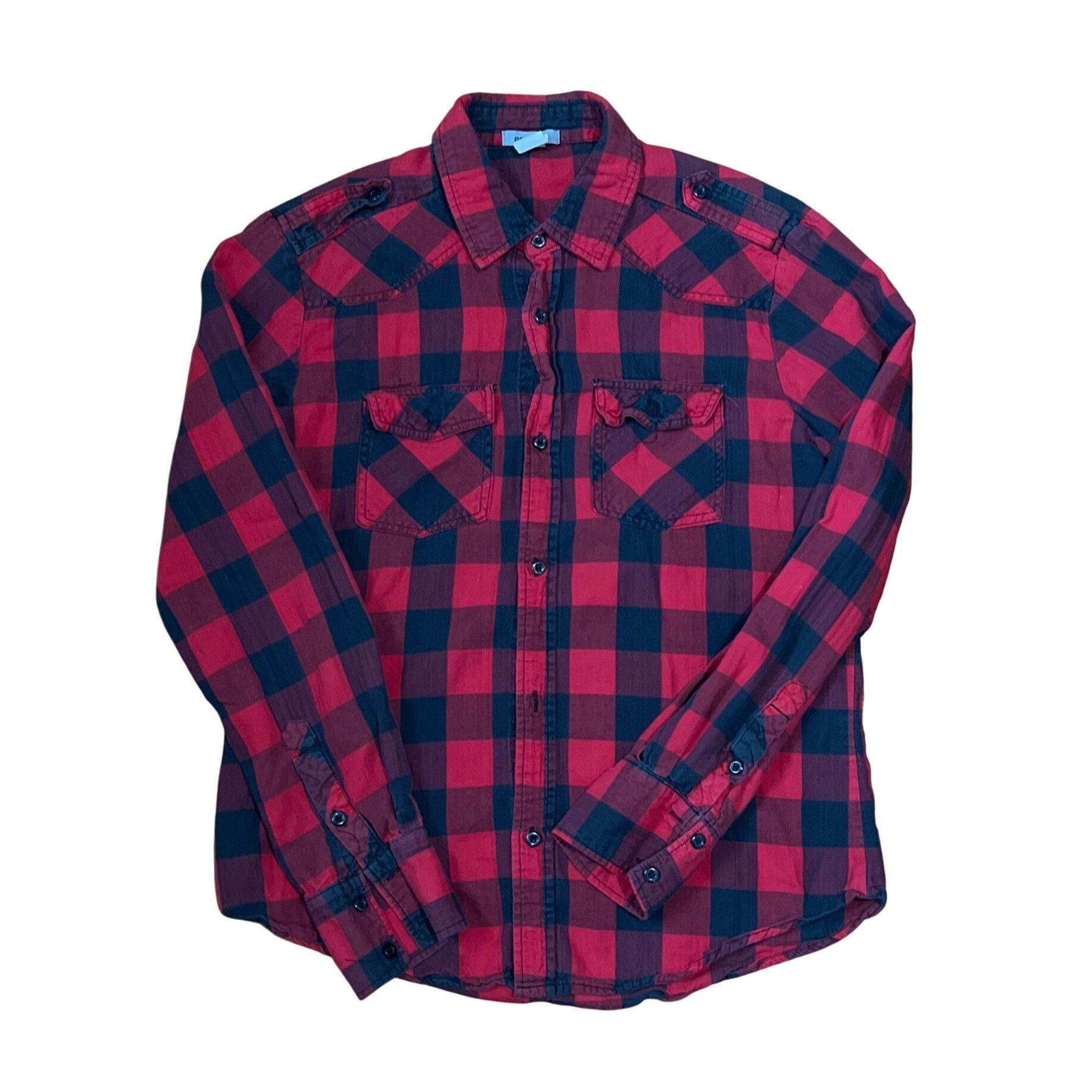 Vintage Red & Black Plaid Button-Down Shirt By Pop Icon Size US M / EU 48-50 / 2 - 1 Thumbnail