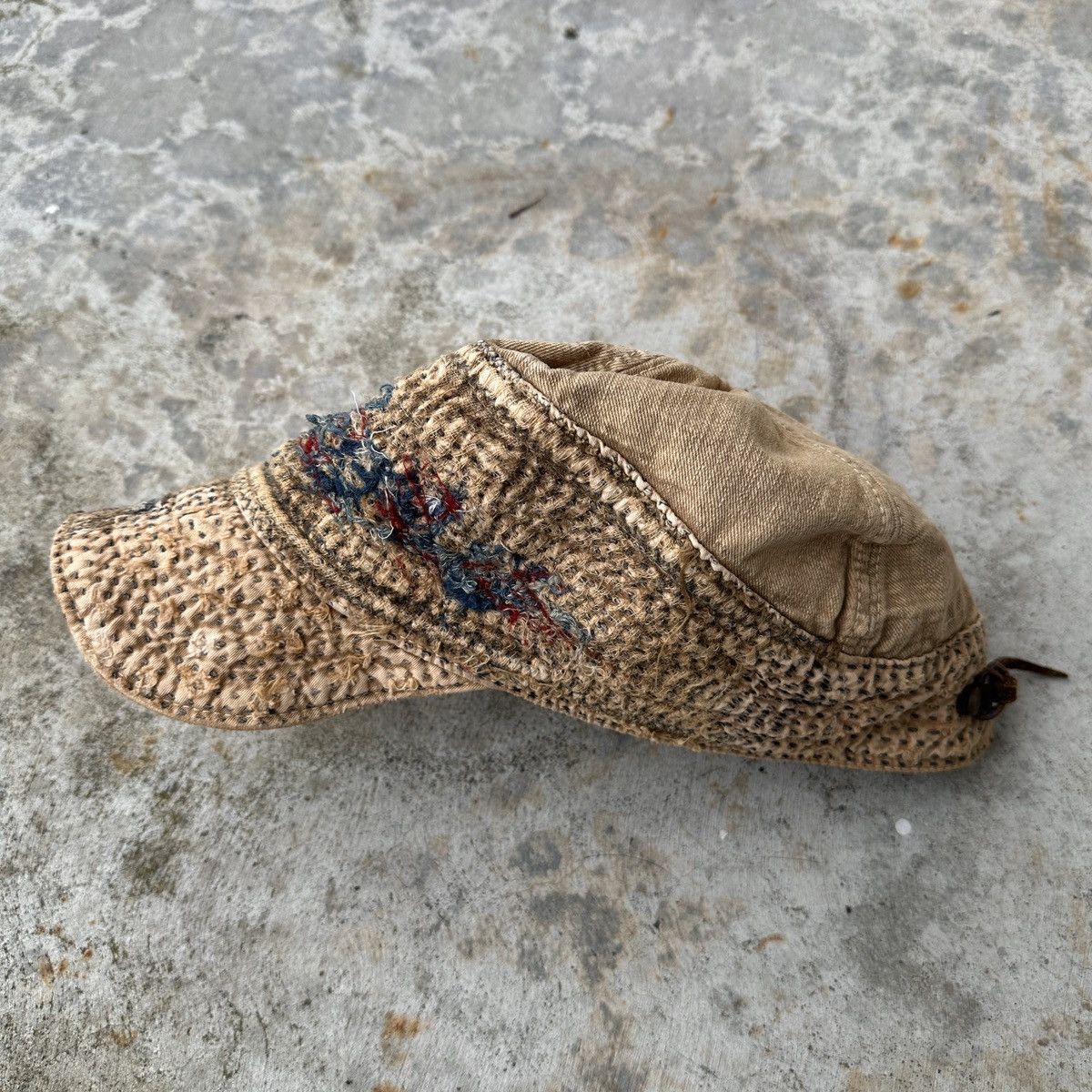 Kapital Sahara Desert Boro Sashiko Patchwork Trashed Conductor hat Size ONE SIZE - 6 Thumbnail
