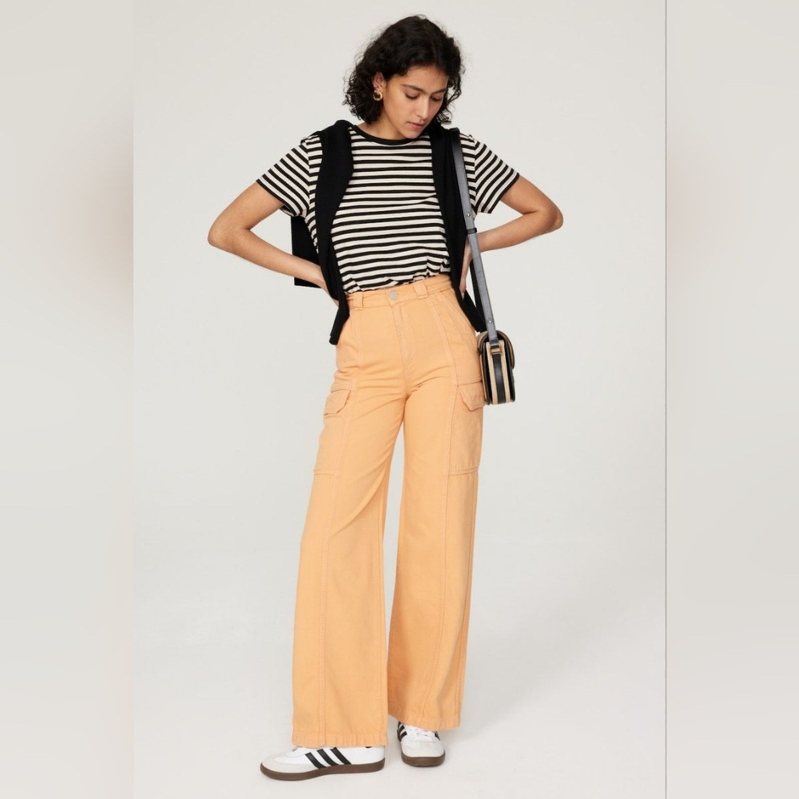 Hudson RTR sz 27 / 4 Hudson Orange Cargo Pants high rise creamsicle Size 27" / US 4 / IT 40 - 2 Thumbnail