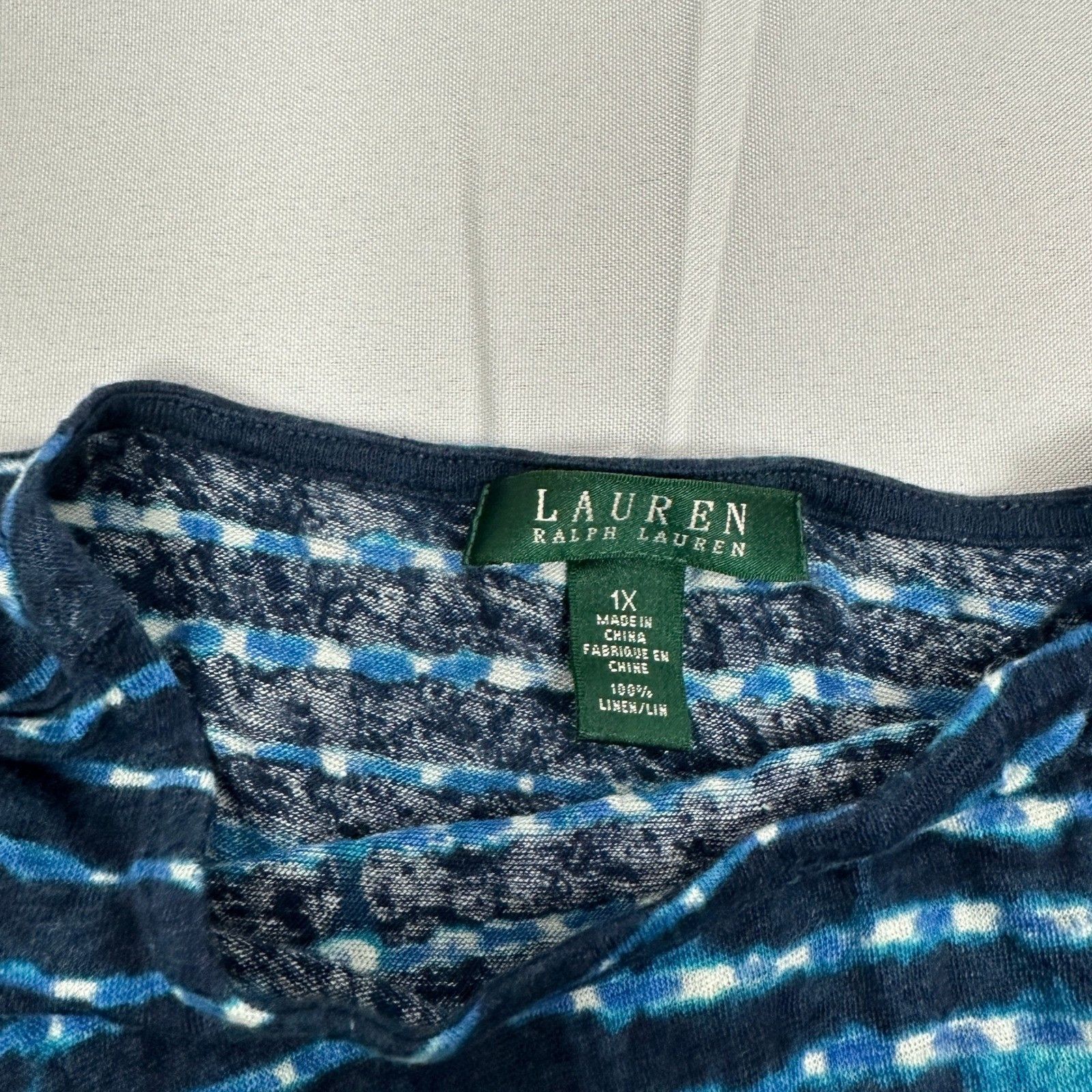 Polo Ralph Lauren Lauren Ralph Lauren Women's Linen Blouse – Size 1X – Blue Size XL / US 12-14 / IT 48-50 - 4 Thumbnail