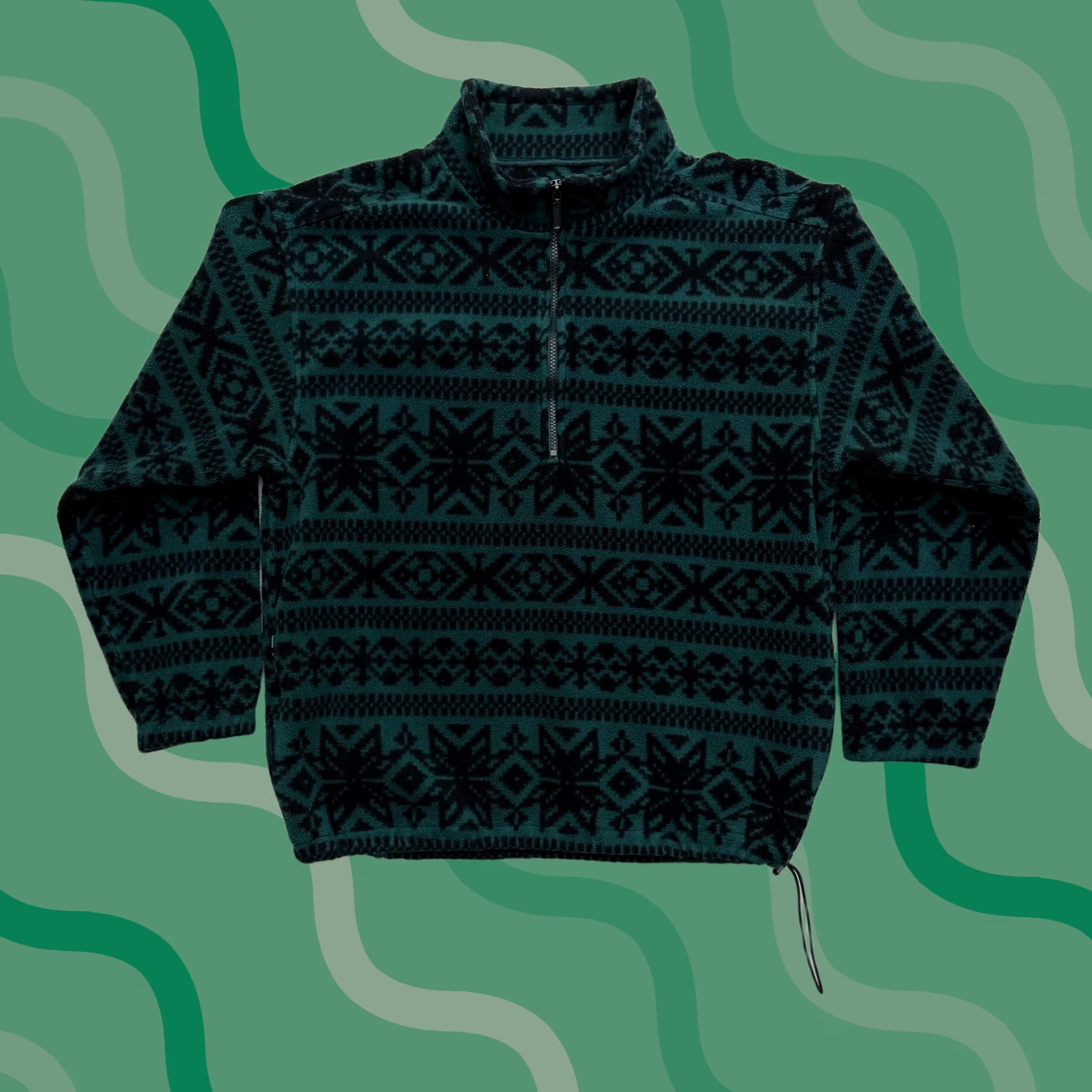 Eddie Bauer VINTAGE Eddie Bauer Sweater Fleece Pullover Mens M Green Fair Isle 1/4 Zip Size US M / EU 48-50 / 2 - 1 Thumbnail
