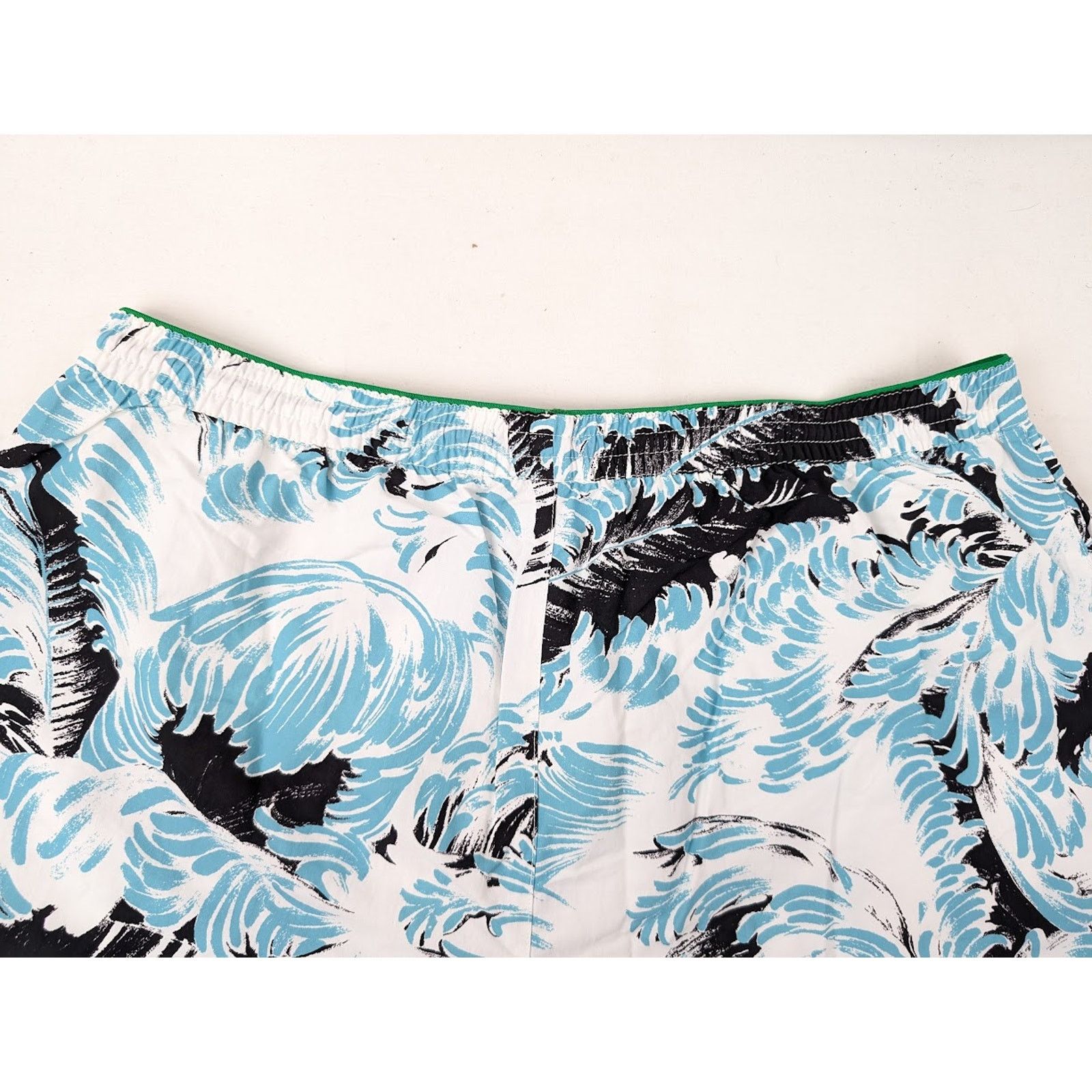 Bottega Veneta o1rshd1 Nylon Printed Feathers Swim Long Boxer in Black/Turq Size US 36 / EU 52 - 14 Thumbnail