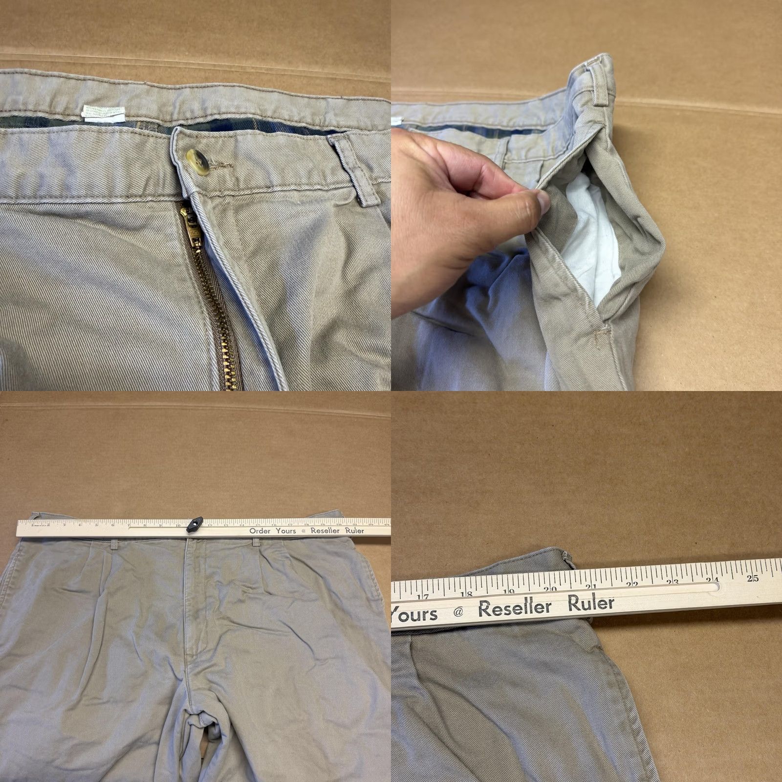 Vintage L.L. Bean Pants Mens 42x32 Beige Flannel Lined Chino Pleated Winter Casual Size US 42 / EU 58 - 8 Thumbnail