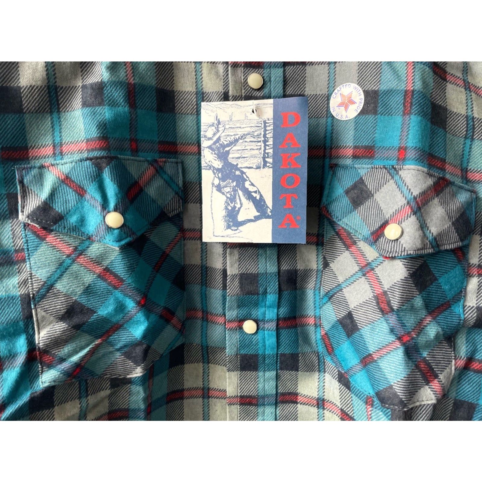 Vintage VINTAGE Five Brother Dakota Plaid Flannel Shirt Mens 2XL NWT USA Made Shirt Mens 2XL Plaid USA Pearlized Snaps Blue Cotton Flannel 80s Western Shirt Size US XXL / EU 58 / 5 - 6 Thumbnail