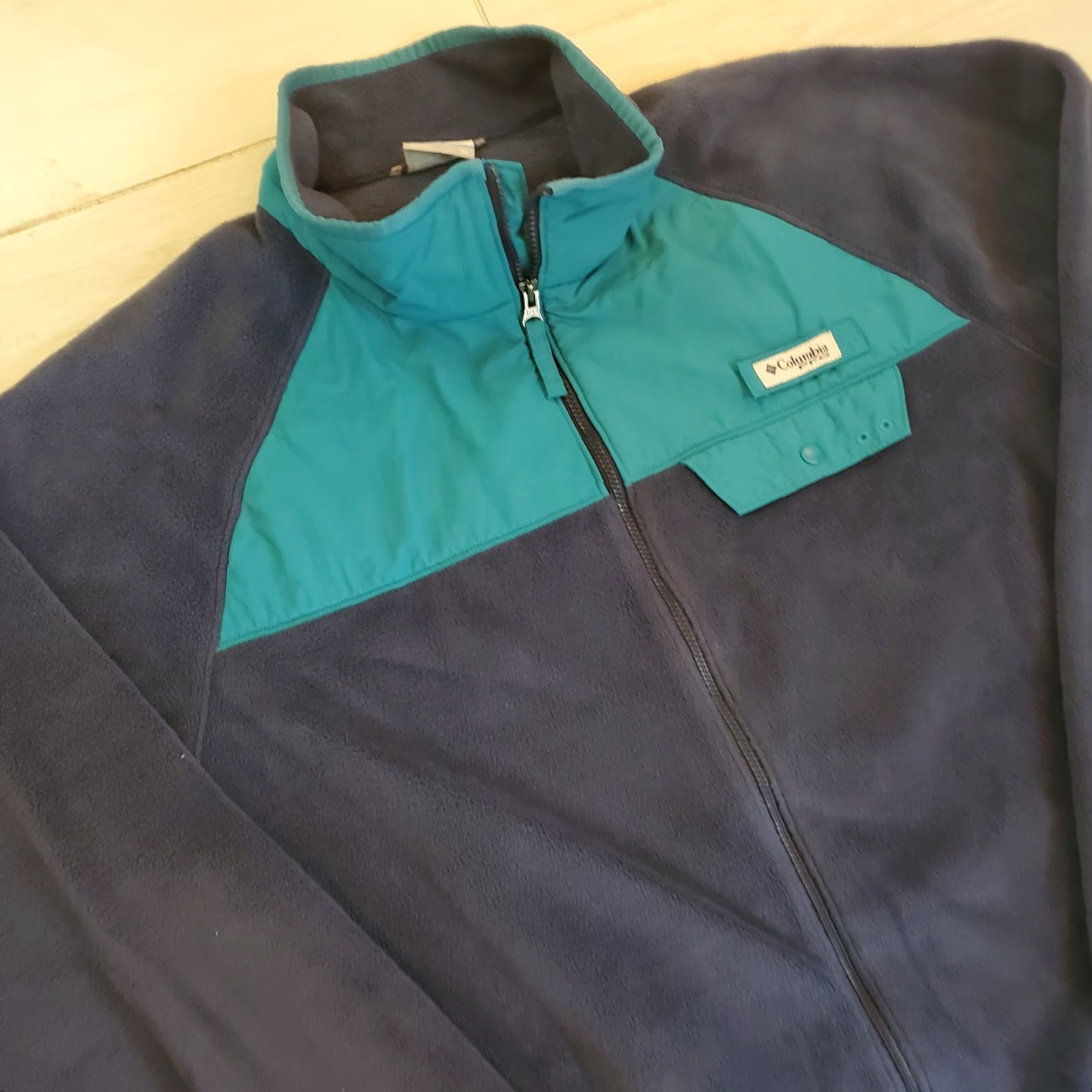 Vintage Columbia PFG Fleece Full Zip Jacket Mens Blue XL Sleeve Mock Neck Windstopper Jacket Size US XL / EU 56 / 4 - 4 Thumbnail