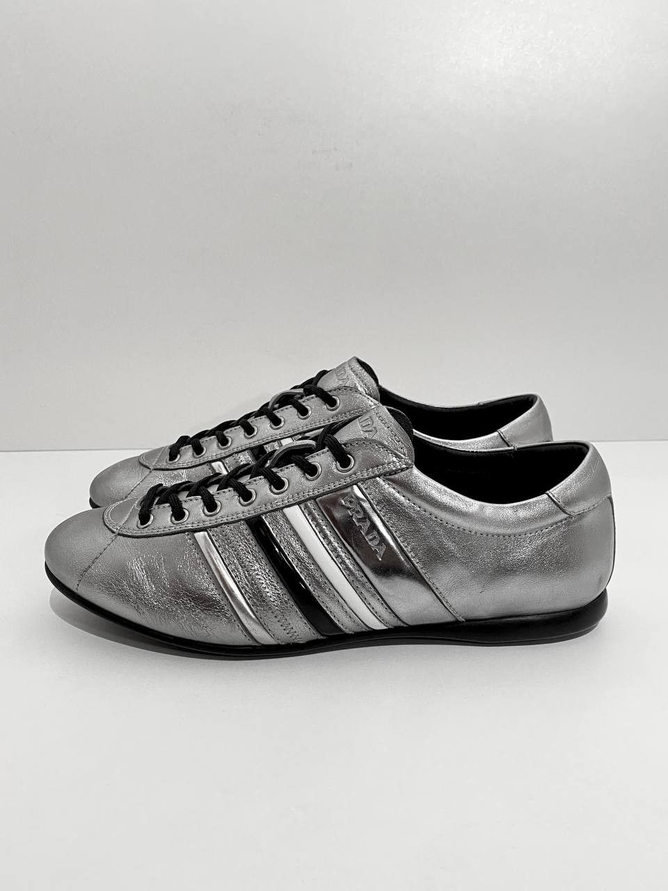 Prada Prada Sport Logo Silver Metallic Bowling Shoe Low Sneakers Size US 8.5 / EU 41-42 - 4 Thumbnail