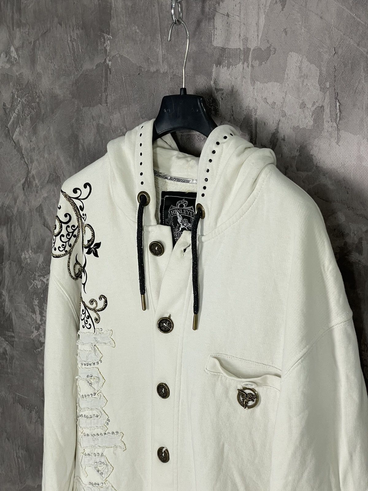 Affliction × Ecko Unltd. × JNCO Vintage Y2K Jnco Styled Crazy Flames Skull Design Hoodie Size US L / EU 52-54 / 3 - 7 Thumbnail