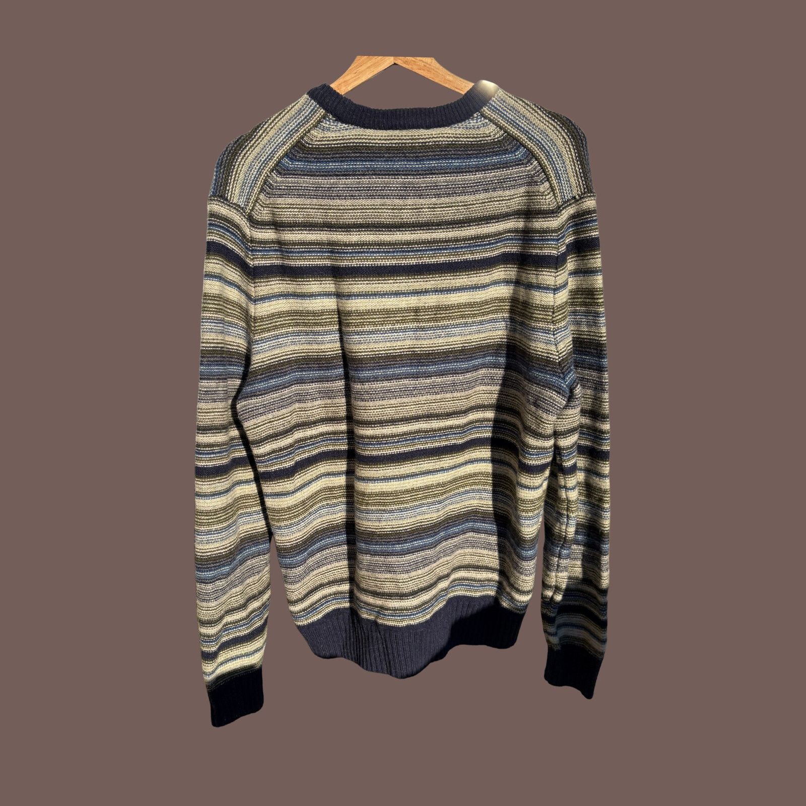 Gap VTG Striped Sweater | Gap Lambswool Blue | Normcore Size US XL / EU 56 / 4 - 4 Thumbnail