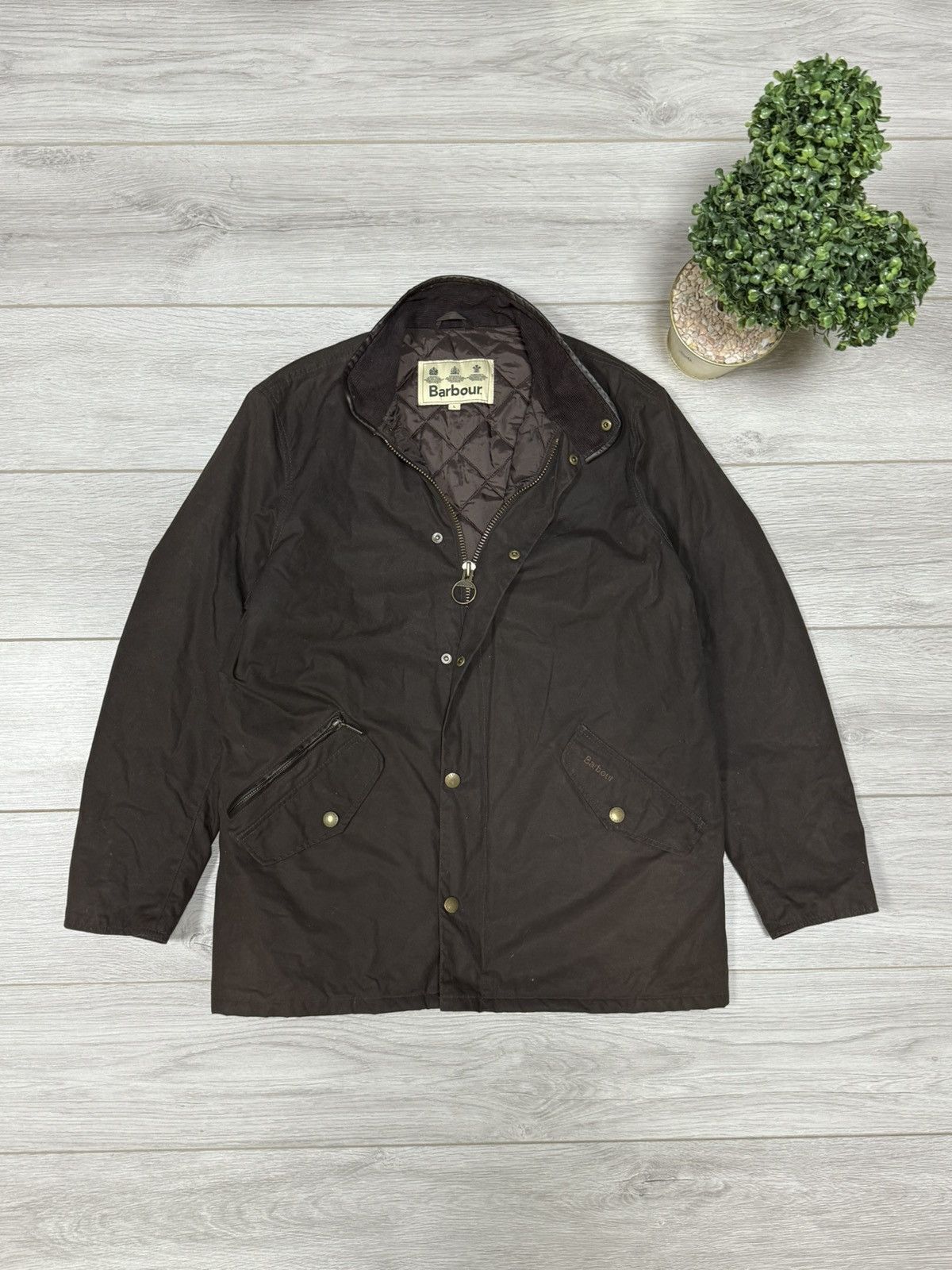Barbour Prestbury wax jacket zip vintage