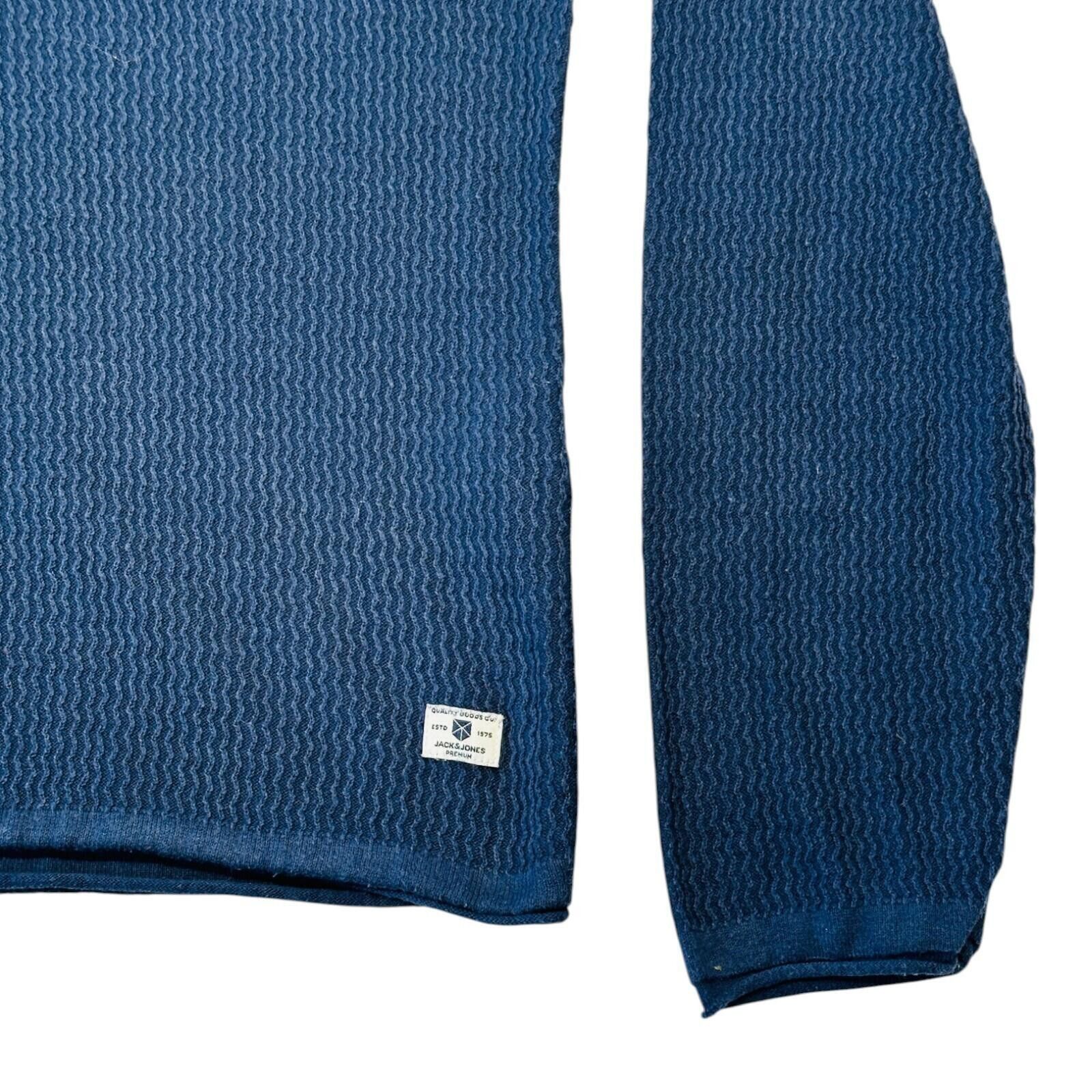 Jack & Jones Jack & Jones Jumper Men's UK Size XL Blue Textured Knit Size US XL / EU 56 / 4 - 9 Thumbnail