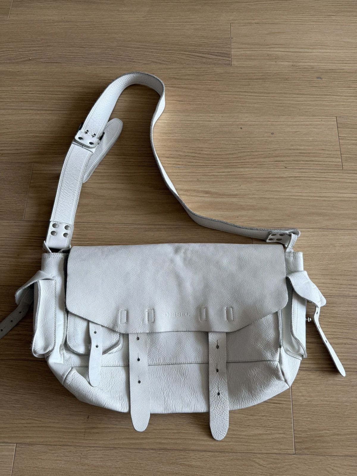 Diesel Vintage Diesel Messenger Bag Leather White Size ONE SIZE - 2 Thumbnail