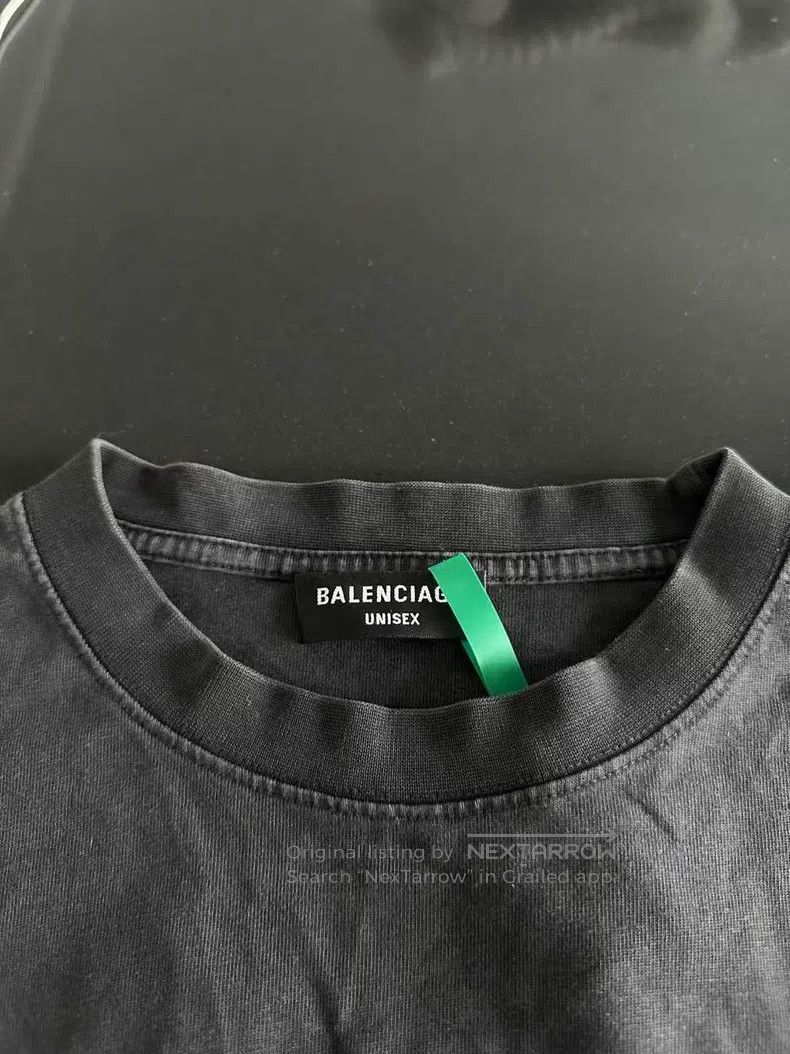 Balenciaga Balenciaga Washed Embroidered Logo Short Sleeve Size US L / EU 52-54 / 3 - 3 Thumbnail
