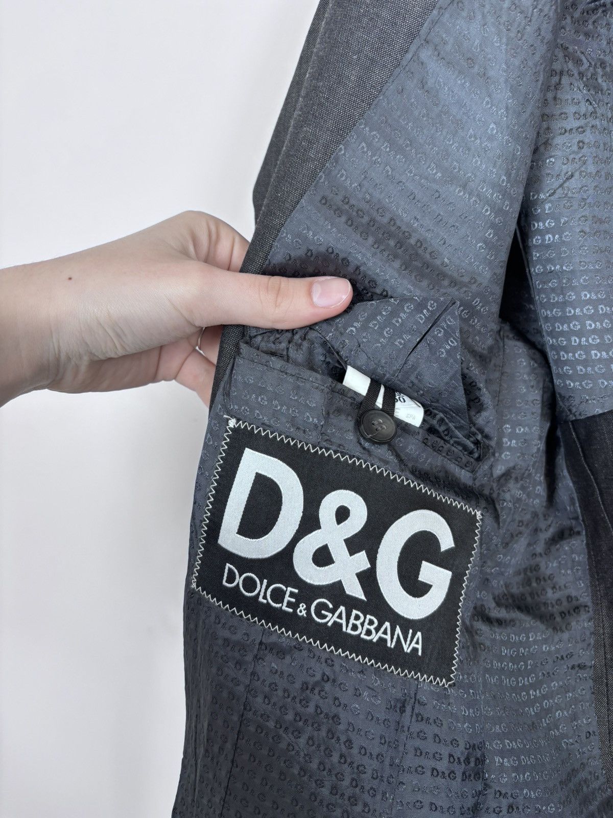 Dolce & Gabbana Dolce & Gabbana Men’s Vintage Grey Linen Wool Blazer Jacket Size 44R - 16 Thumbnail