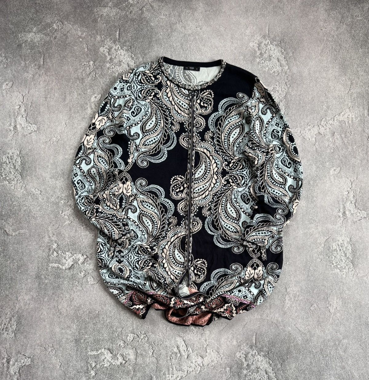 Dale Of Norway × Designer × Moods of Norway Ivko 46size all printed flowers 🌹 Cardigan long sweater zip Size 3XL / US 20-22 - 1 Thumbnail