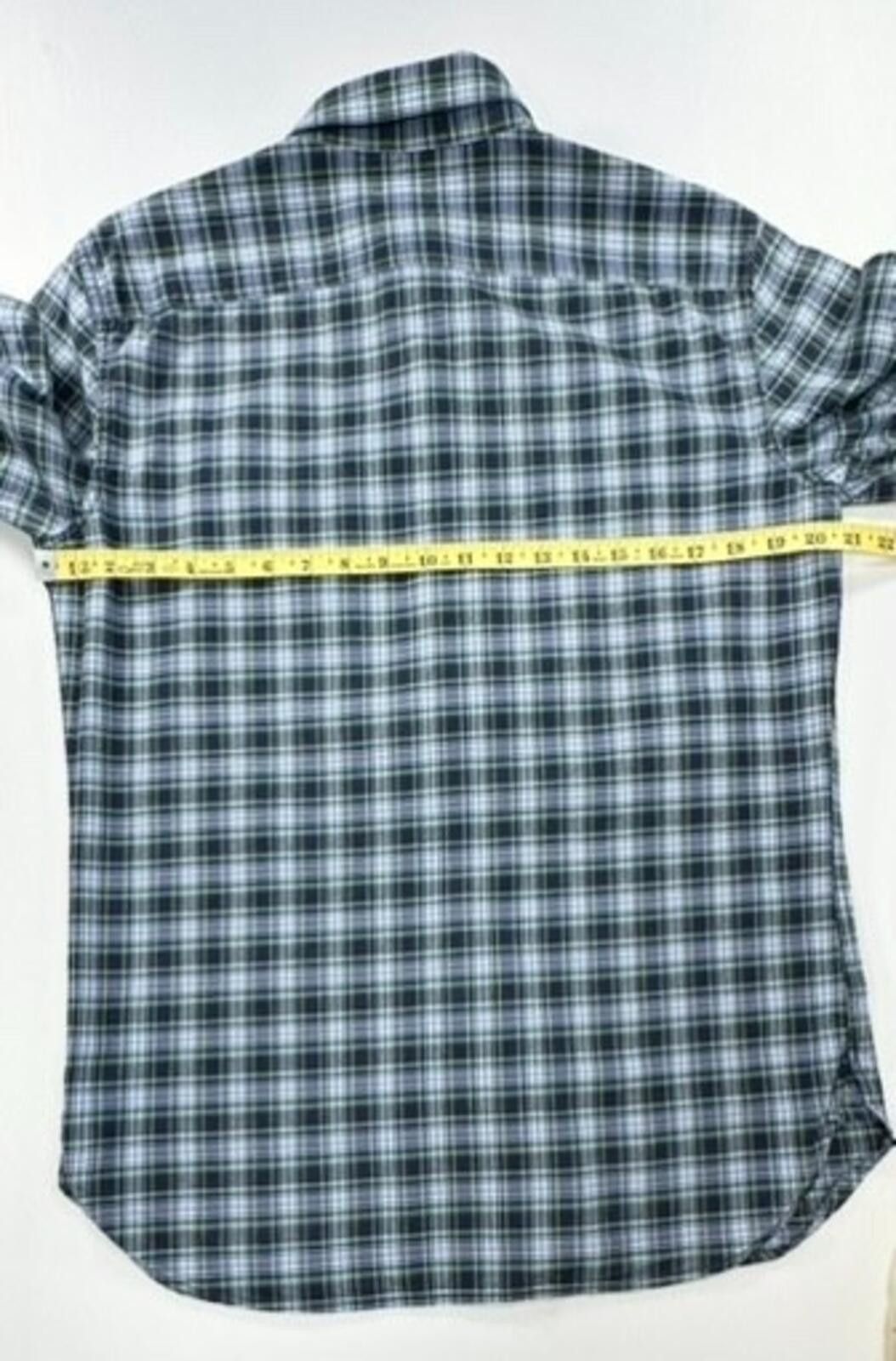 Banana Republic Gap Slim Fit Plaid Pocketed Long Sleeve Button Up Men Blue M Size US M / EU 48-50 / 2 - 4 Thumbnail