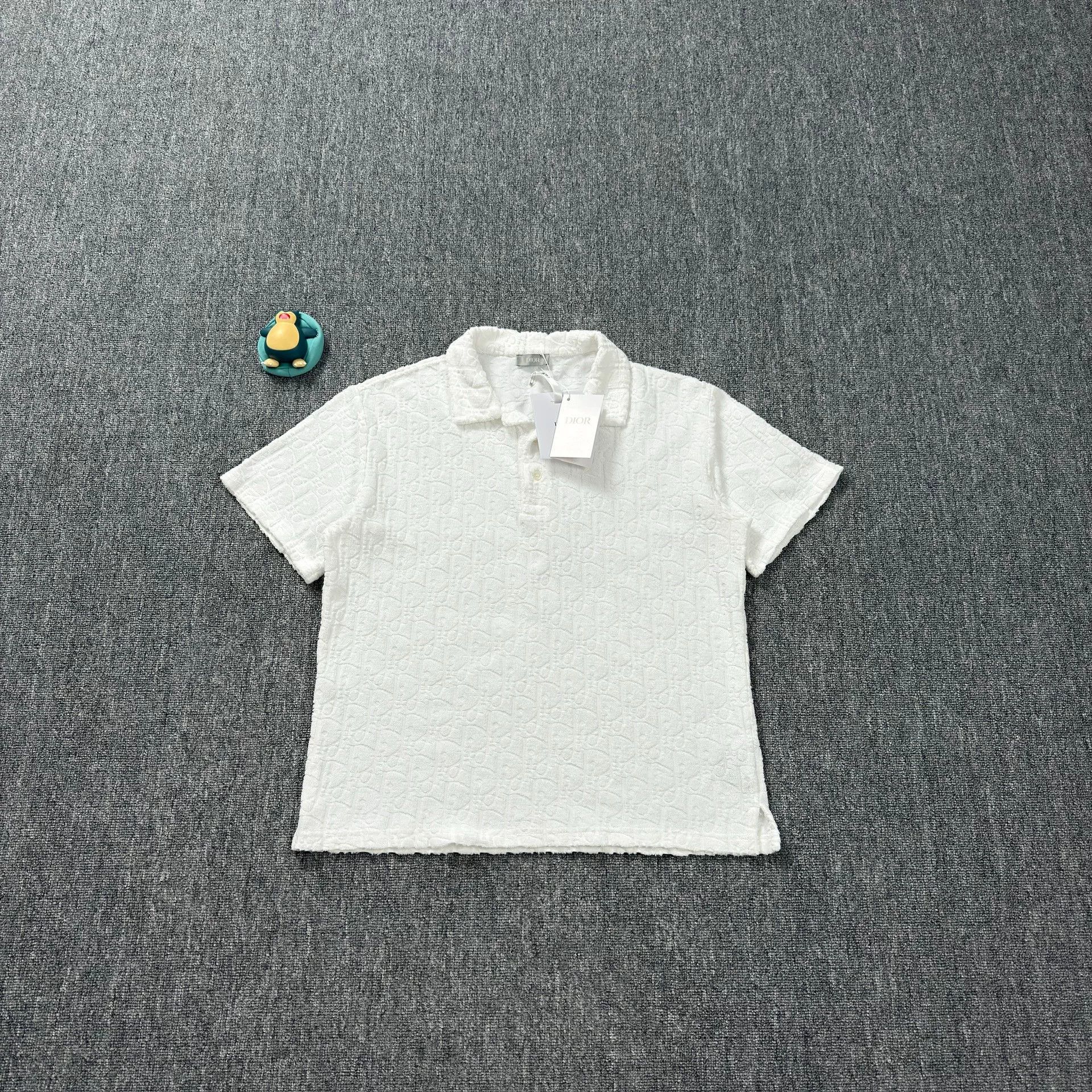 Dior Dior White Towel-Bottom Printed Polo Size US S / EU 44-46 / 1 - 1 Thumbnail