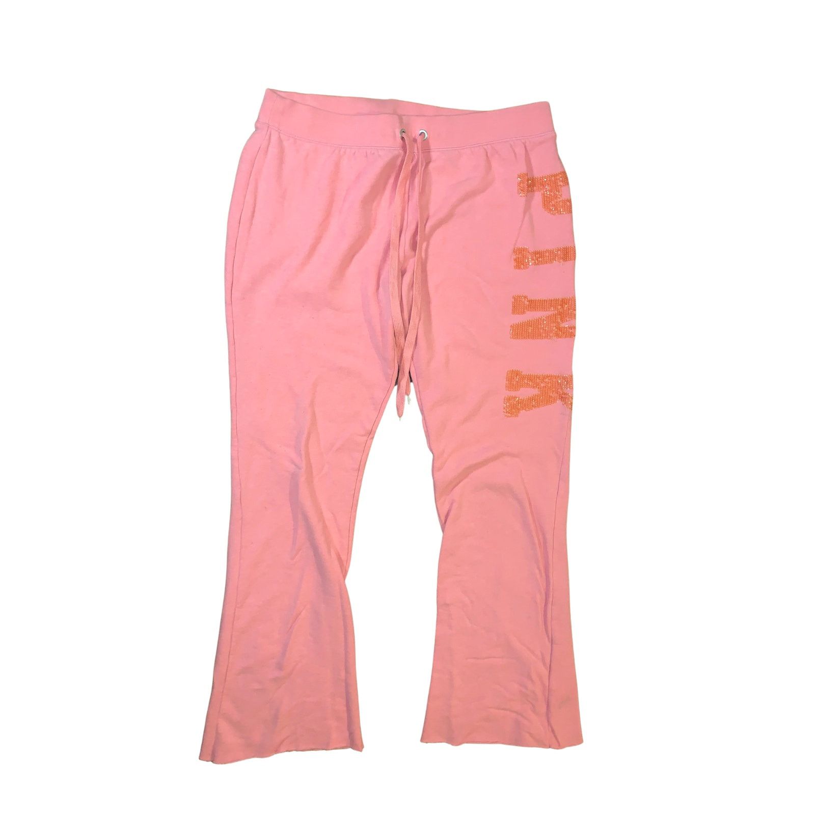 Pink × Victoria's Secret × Vintage VTG Victoria's Secret PINK Flare Sweatpants Y2K Pink Large Size 31" - 1 Thumbnail