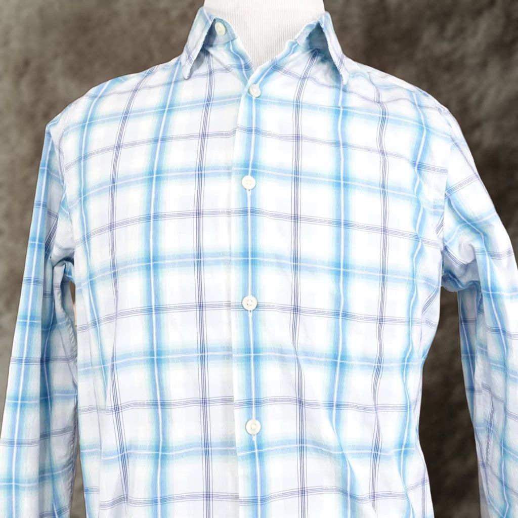 Banana Republic Banana Republic Shirt Mens Medium Blue Plaid Slim Fit Cotton Button Front Shirt Mens Medium Blue Plaid Slim Fit Cotton Button Up Front Size US M / EU 48-50 / 2 - 1 Thumbnail