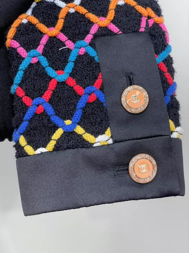 Chanel Chanel 22S colorful diamond checkered woven jacket 2504-Nex Size XXS / US 00 / IT 34 - 3 Thumbnail