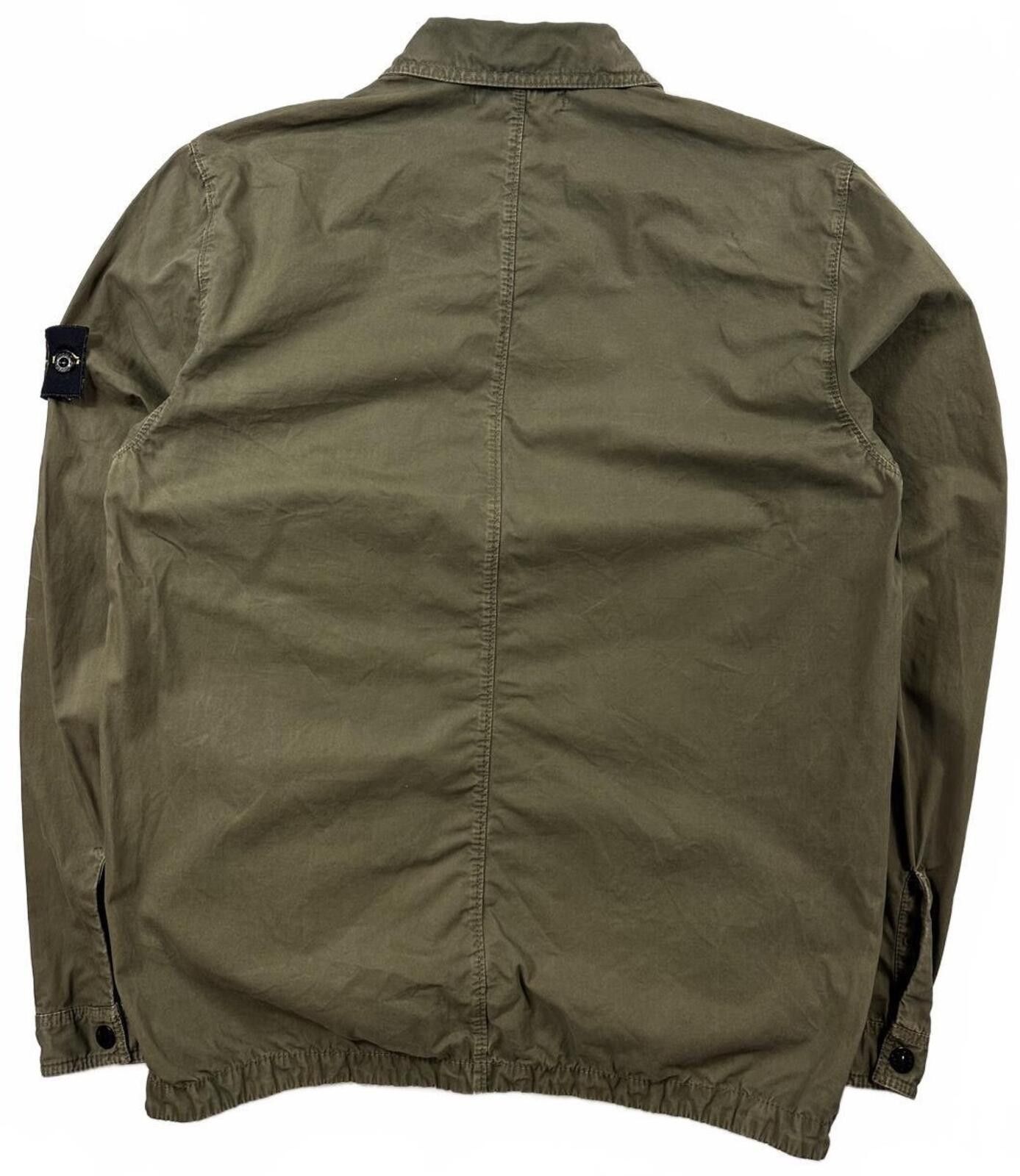 Stone Island Stone Island Zip Up Cotton Overshirt Khaki Green Small Size US S / EU 44-46 / 1 - 5 Thumbnail