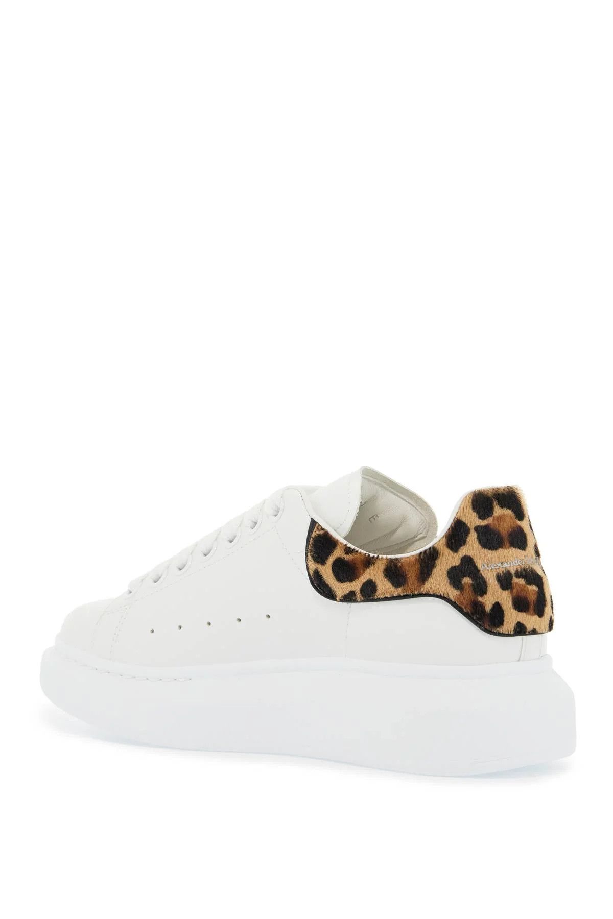 Alexander McQueen o1s22i1n1024 Leather Sneakers in White Leopard Size US 8 / IT 38 - 3 Thumbnail