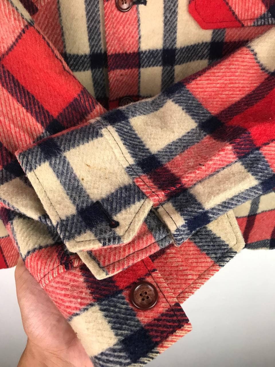 Flannel × Vintage Vintage Rare Design Checkered Box Wool Flannel Size US L / EU 52-54 / 3 - 8 Thumbnail