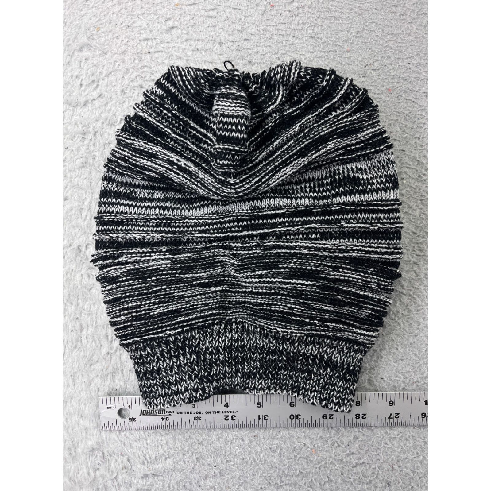Vintage Baggy Slouch Beanie Toque Adult One Size Gray Knit 100% Acrylic Winter Snow Ski Size ONE SIZE - 3 Thumbnail