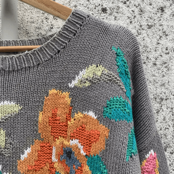 Aran Isles Knitwear 💥 STEALS💥JAPANESE Knit Flora Cropped RARE Sweater Pullover Size M / US 6-8 / IT 42-44 - 4 Thumbnail