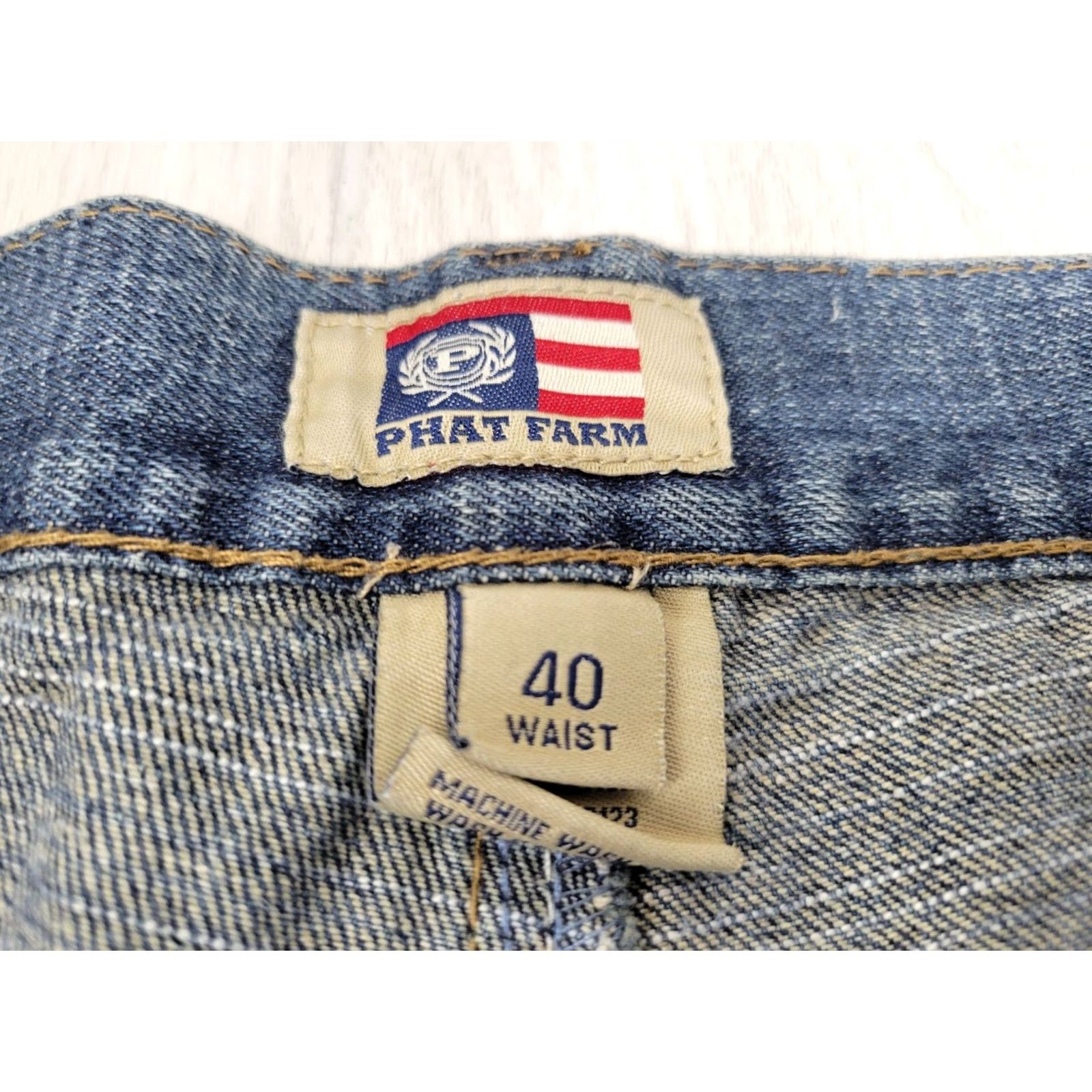 Phat Farm Phat Farm Jeans Shorts Men 40 Blue 5-Pocket Bermuda Denim Cotton Blend Zip Regular 12in Inseam Men Size US 40 / EU 56 - 3 Thumbnail