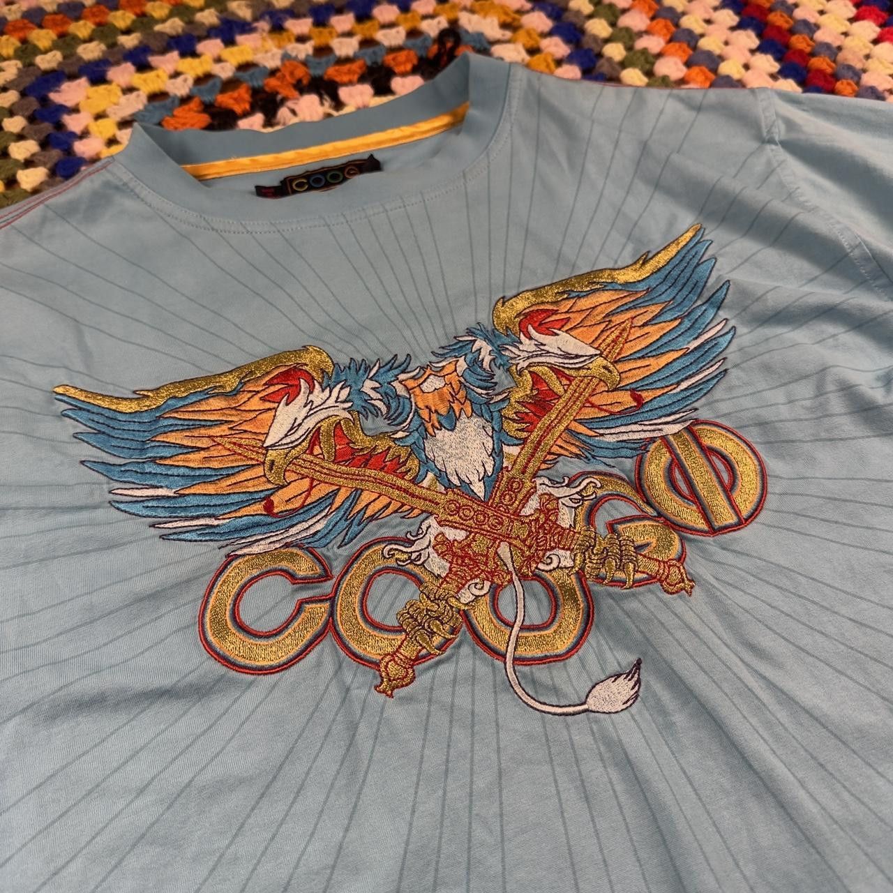Coogi Vintage COOGI T-Shirt – Blue – Embroidered Eagle Size US XL / EU 56 / 4 - 2 Thumbnail