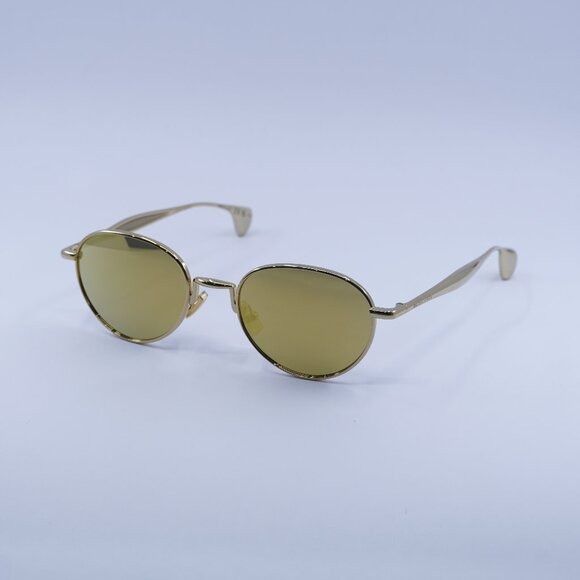 Bottega Veneta Bottega Veneta BV1396S 002 Sunglasses Gold Round Frame Size ONE SIZE - 3 Thumbnail