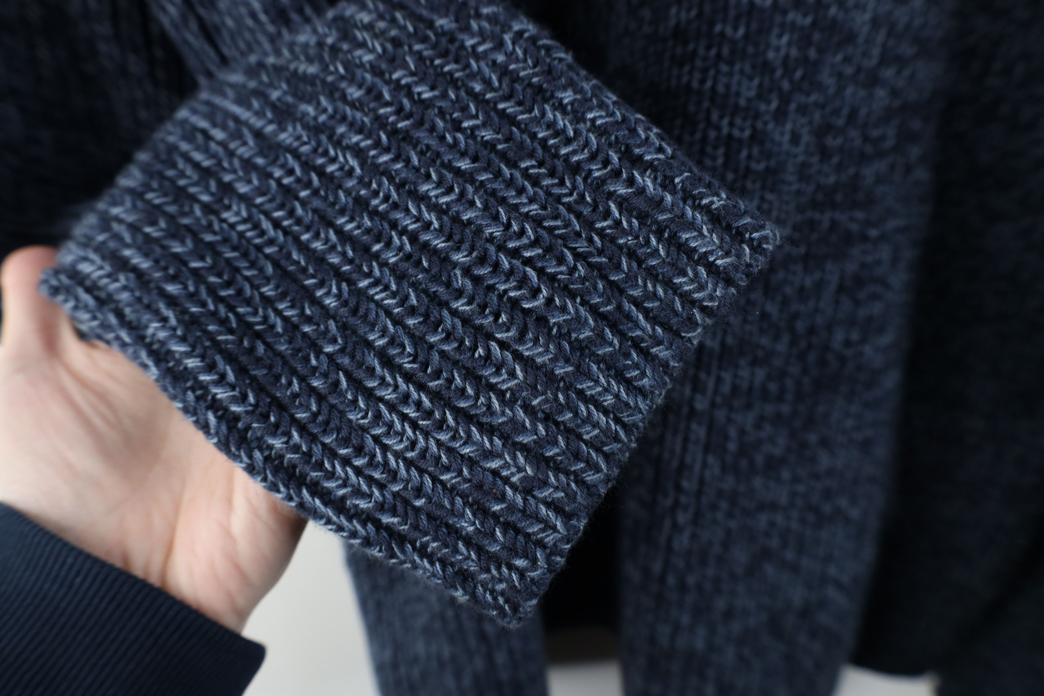 L.L. Bean Vintage 90s LL Bean Ribbed Knit Henley Sweater Blue Cotton Size US L / EU 52-54 / 3 - 8 Thumbnail