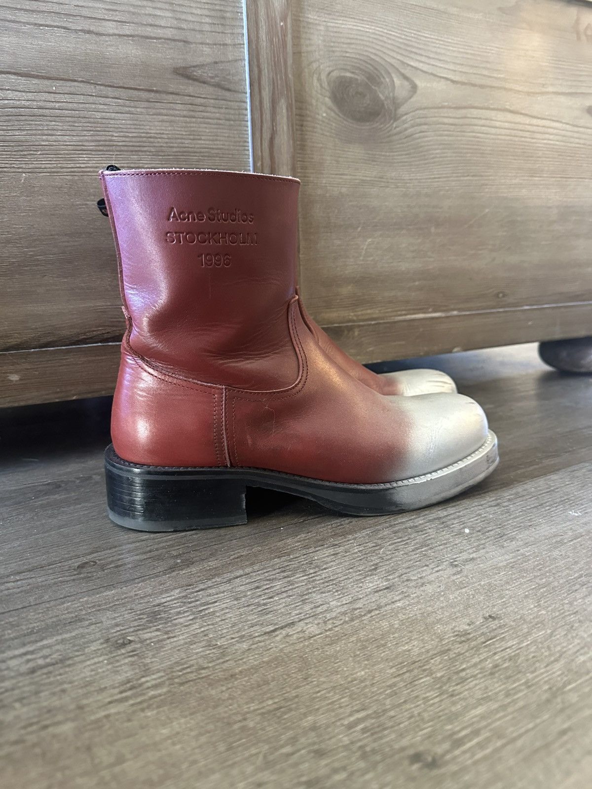 Acne Studios Acne studios leather ankle boot burgundy Size US 9.5 / EU 42-43 - 2 Thumbnail