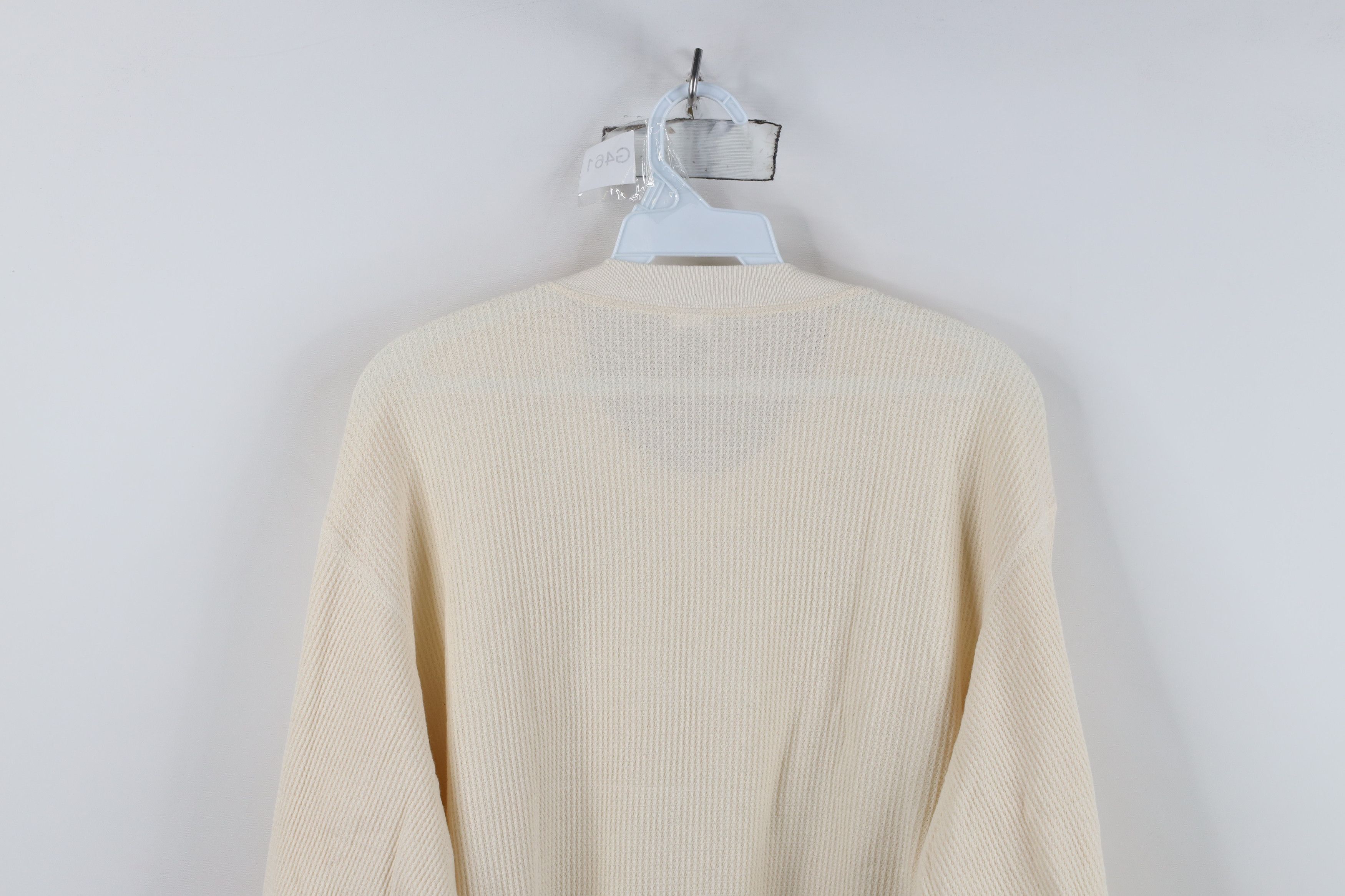 Vintage Vintage 90s Streetwear Waffle Knit Long Sleeve T-Shirt Beige Size US XL / EU 56 / 4 - 11 Thumbnail