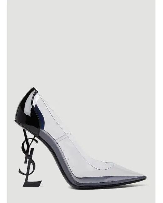 image of Saint Laurent Paris Oc11Z10524 Opyum In Tpu And Patent Pumps In Black/white Shoes, Women's (Size 8)