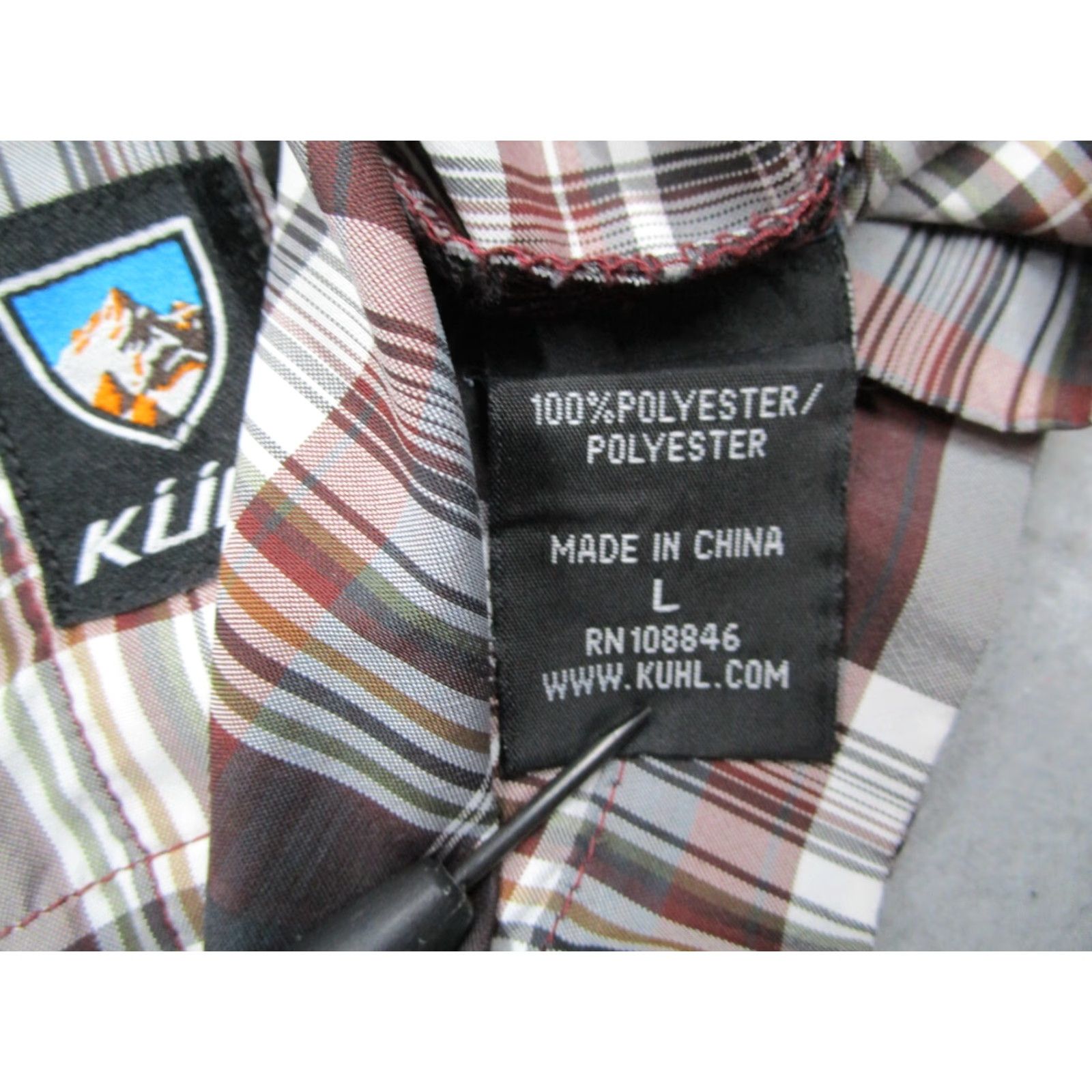 Logo 7 VINTAGE Kuhl Men's Shirt Casual Short Sleeve Plaid Button Up Red Cotton Outdoor Hiking Recreation L Size US L / EU 52-54 / 3 - 3 Thumbnail