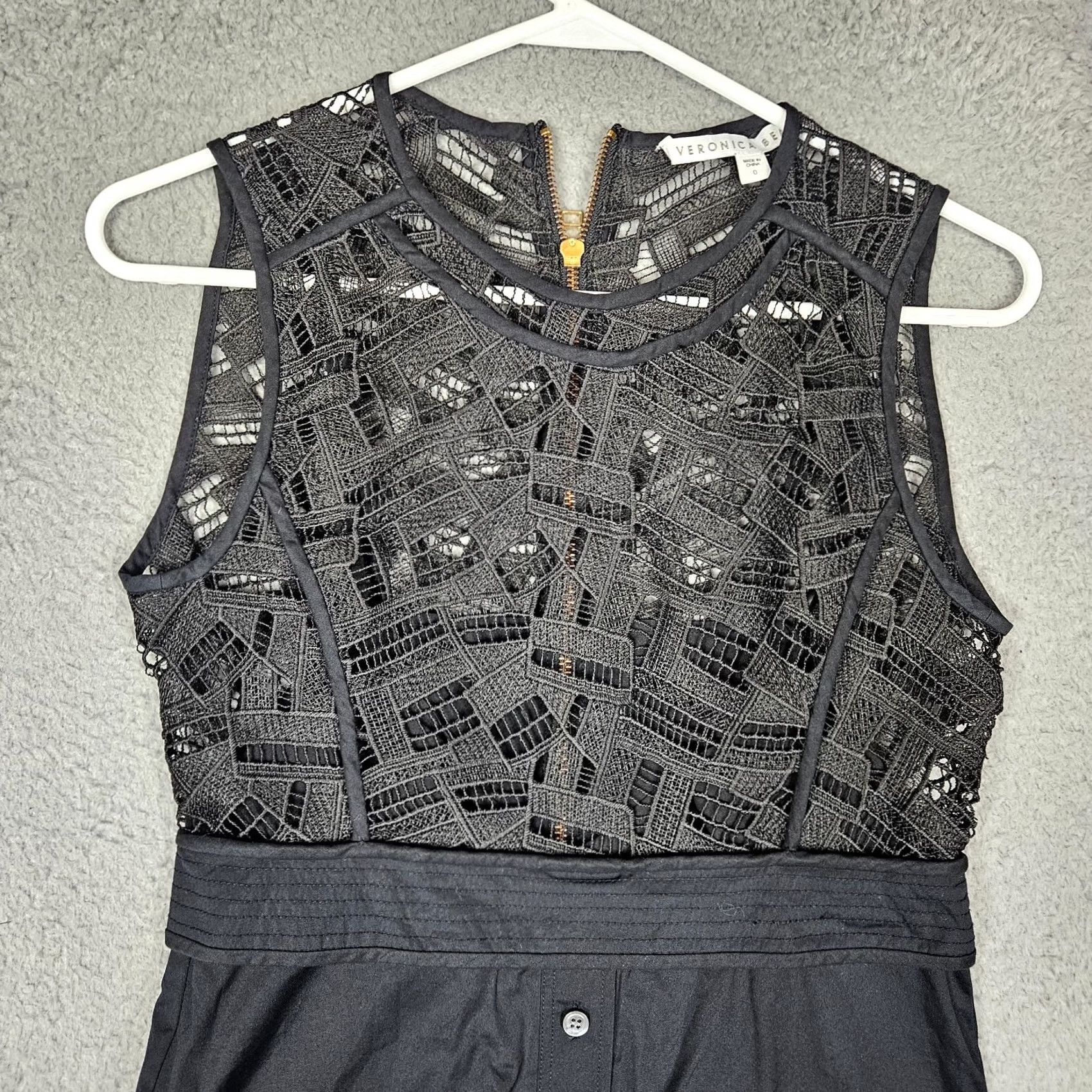 Veronica Beard VERONICA BEARD Black Lace Sleeveless Cotton Top Size 0 Blouse Women Crew Neck Casual Addl Flaws Free Label Size XS / US 0-2 / IT 36-38 - 5 Thumbnail