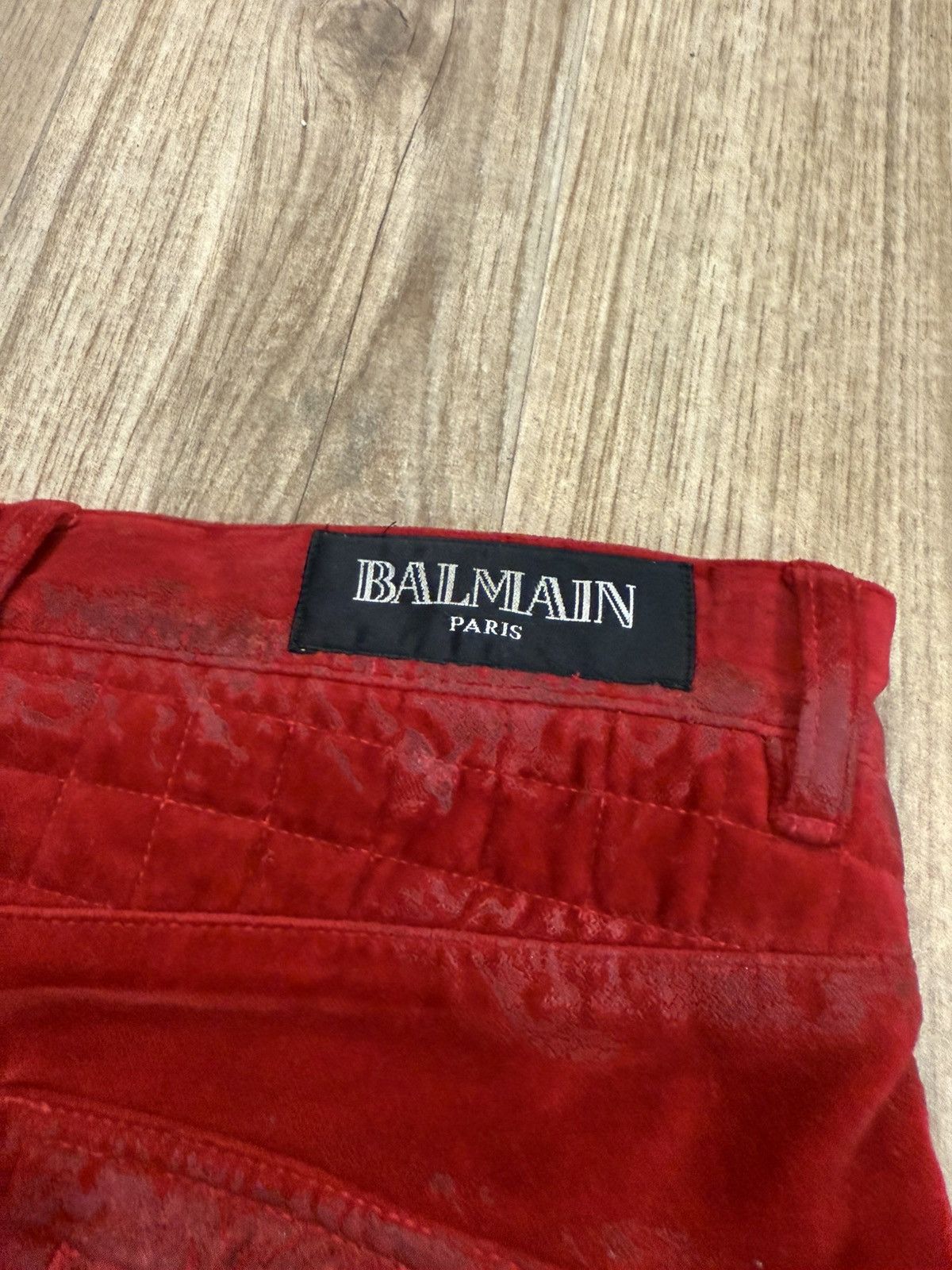 Balmain AW12 Balmain Decarnin Waxed Velour Runway Pants Size US 30 / EU 46 - 4 Thumbnail