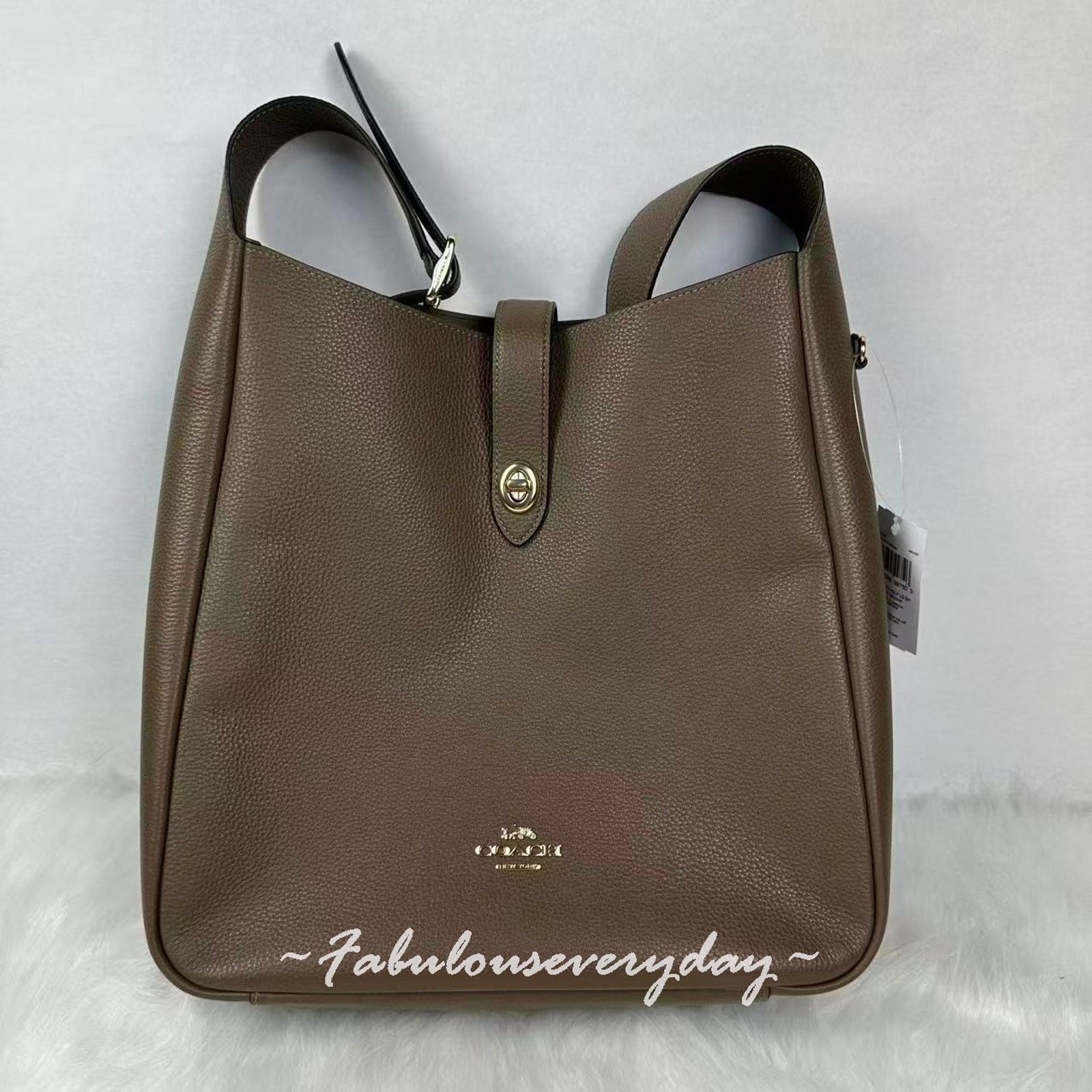Coach Coach Hadley Large Shoulder Bag Leather/Dark stone CCD65 NWT Size ONE SIZE - 1 Thumbnail