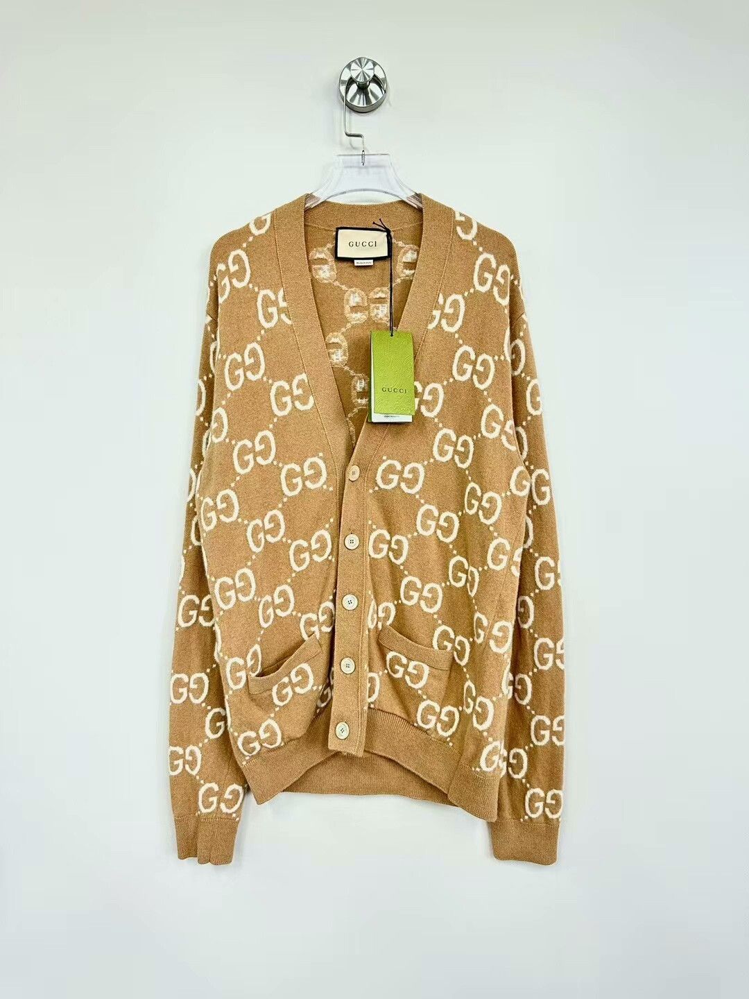Gucci Gucci Brown Double G Knit Cardigan Size M / US 6-8 / IT 42-44 - 1 Thumbnail