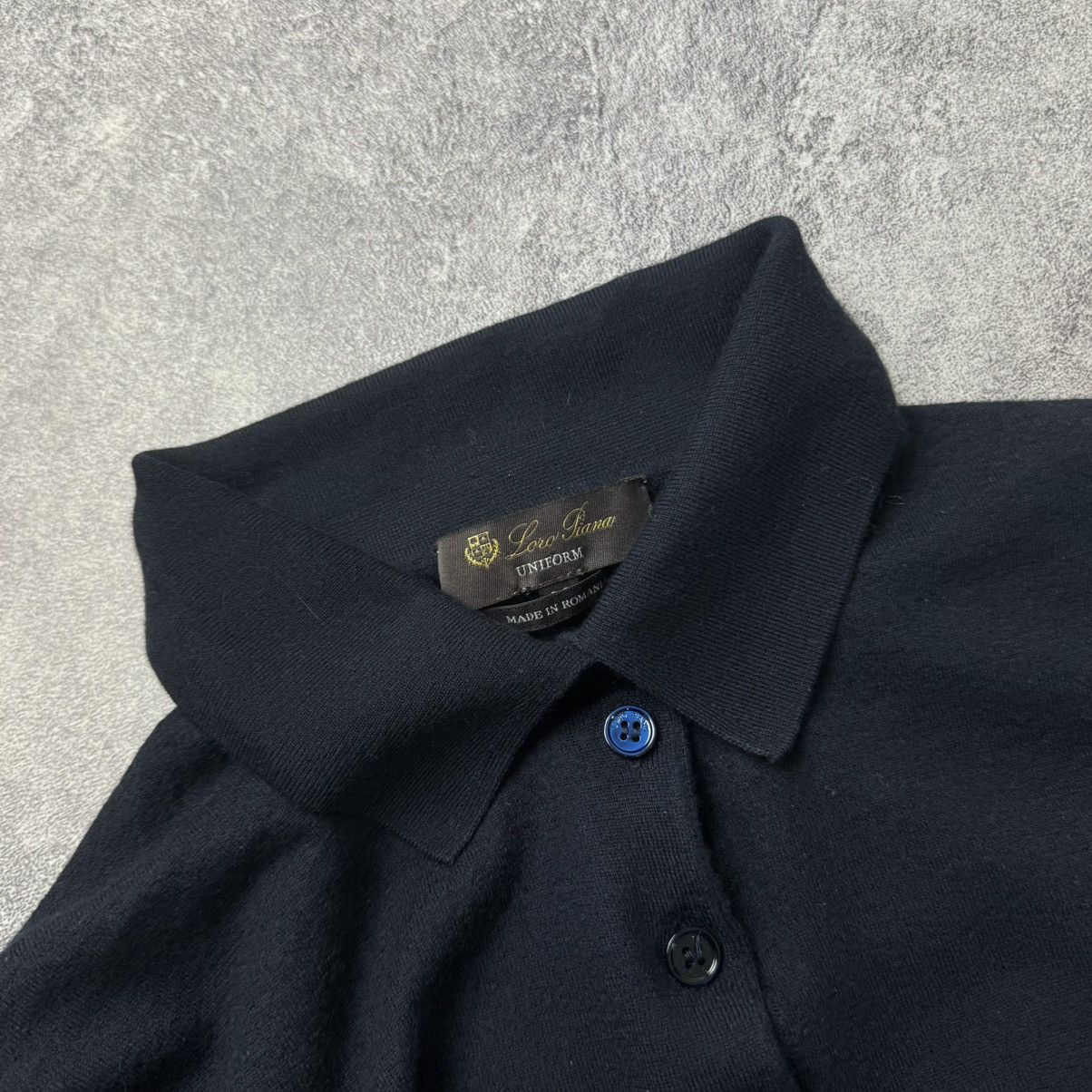 Loro Piana Loro Piana Uniform Black Long Sleeve Cashmere/Silk Polo Size XS / US 0-2 / IT 36-38 - 10 Thumbnail