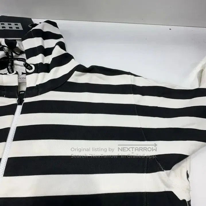 Moncler Moncler Black White Stripe Zip Hoodie Sweatshirt. Size US L / EU 52-54 / 3 - 4 Thumbnail