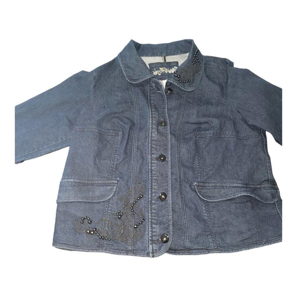 Barena Venezia CT122 Ladies Venezia Denim Embroidered Denim Jacket 18/20 Size XXL / US 16-18 / IT 52-54 - 2 Thumbnail