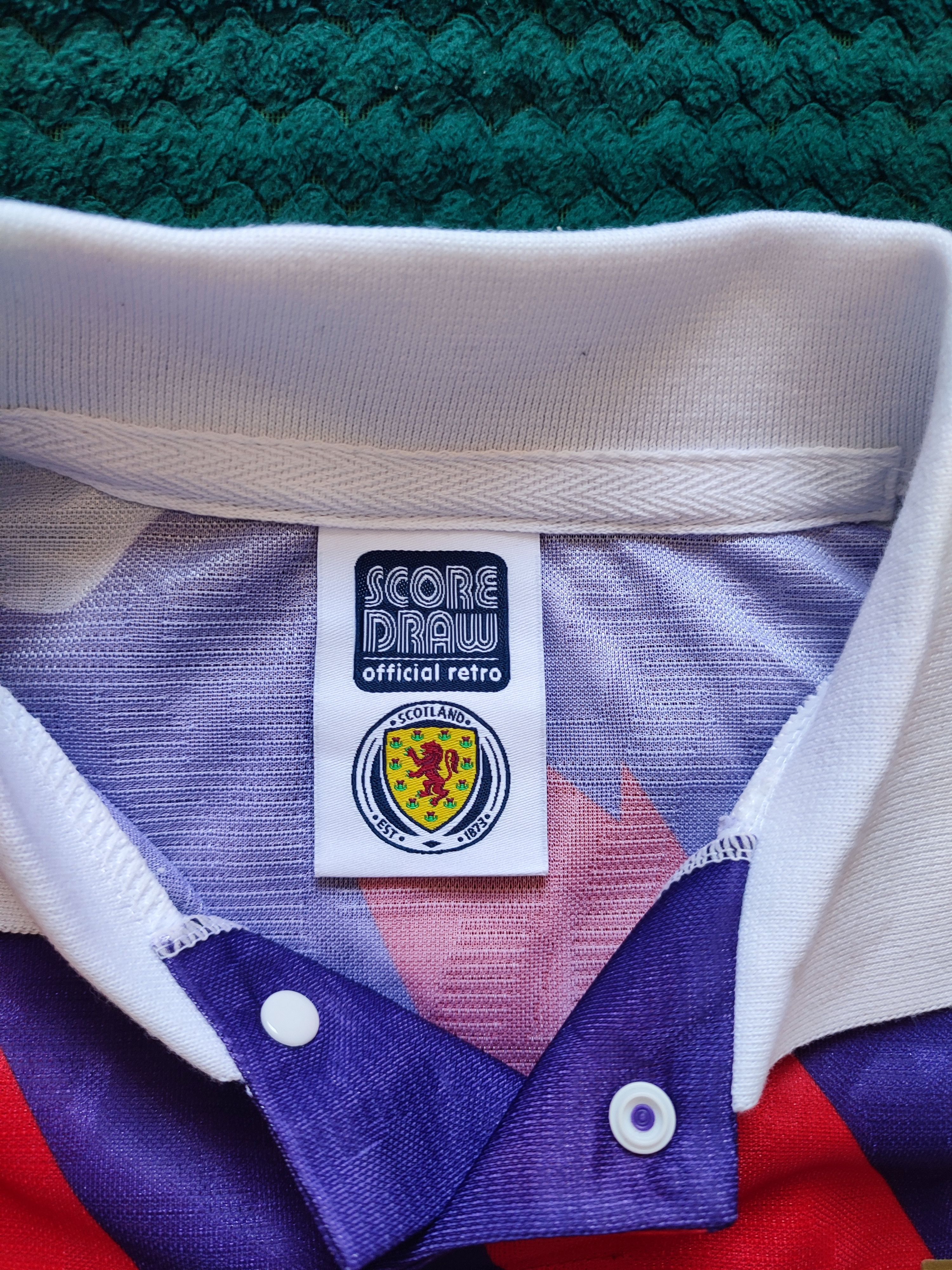Other Scotland 1992 Away Score Draw Vintage Retro Soccer Jersey Size US S / EU 44-46 / 1 - 7 Thumbnail
